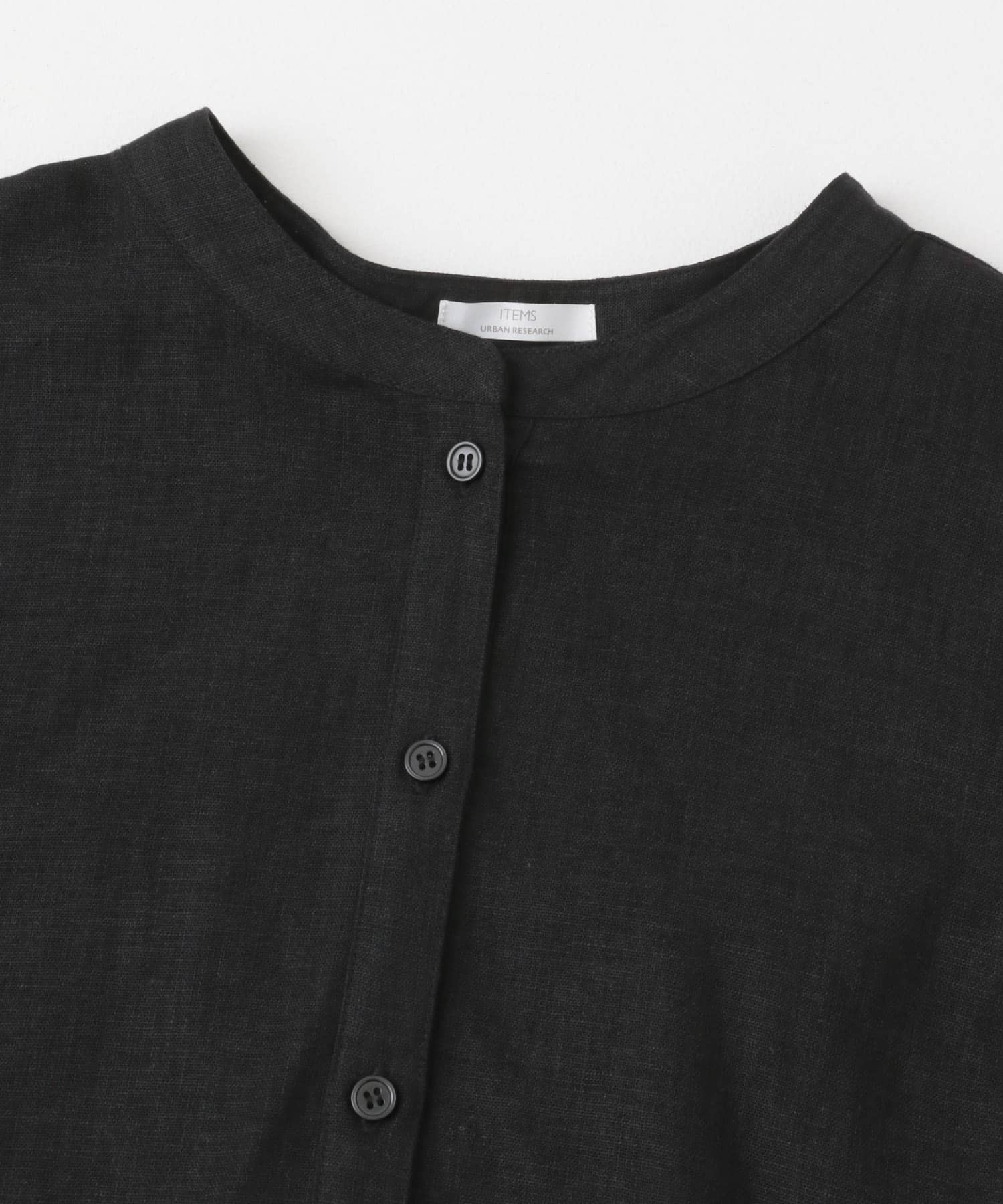 リネンレーヨンフレンチシャツ BLK FREE