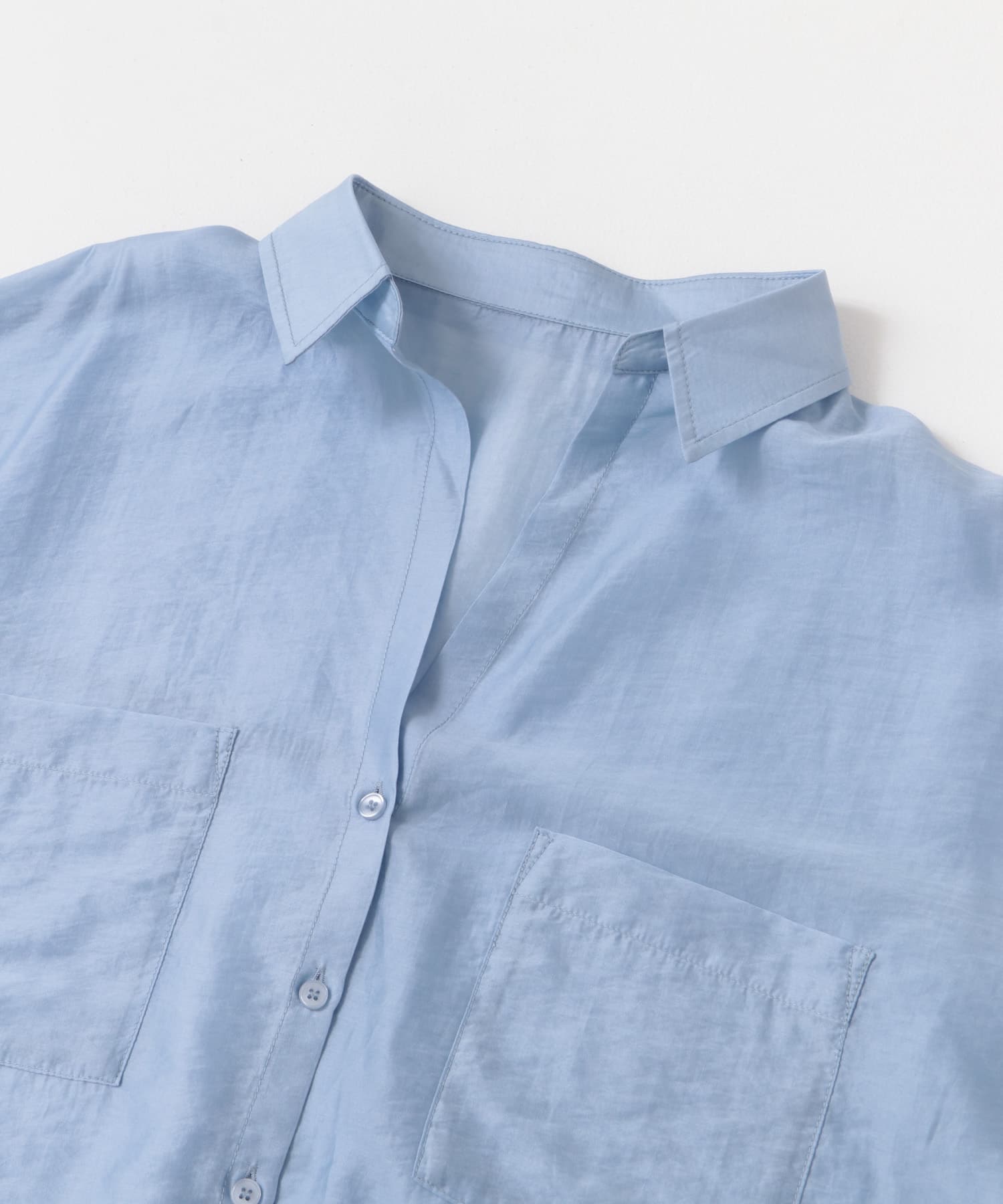 シアーポケットスキッパーシャツ L.BLU FREE