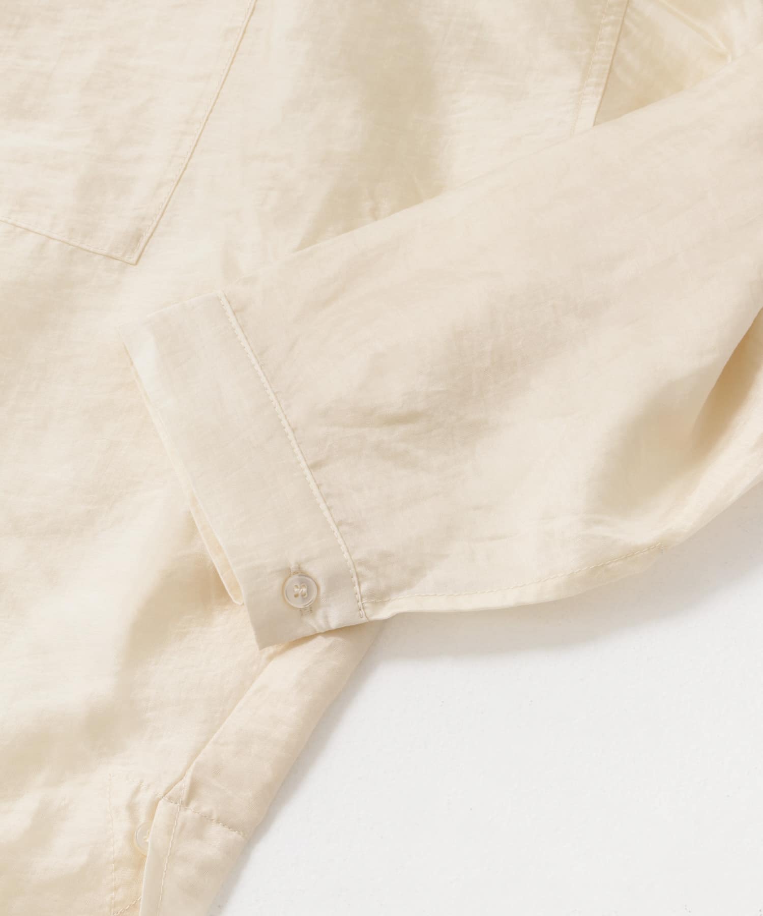シアーポケットスキッパーシャツ WHT FREE