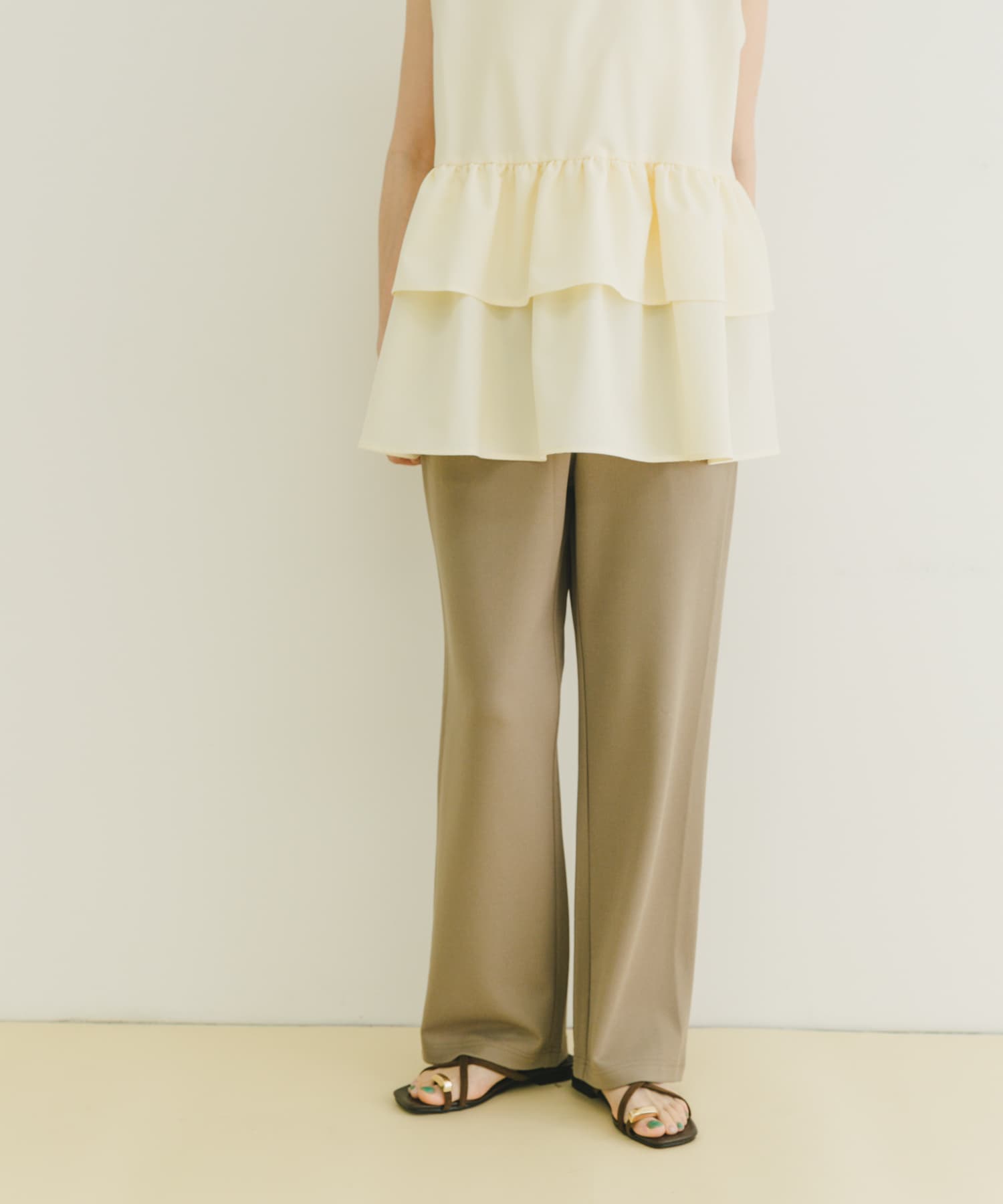 カットジョーゼットイージーパンツ