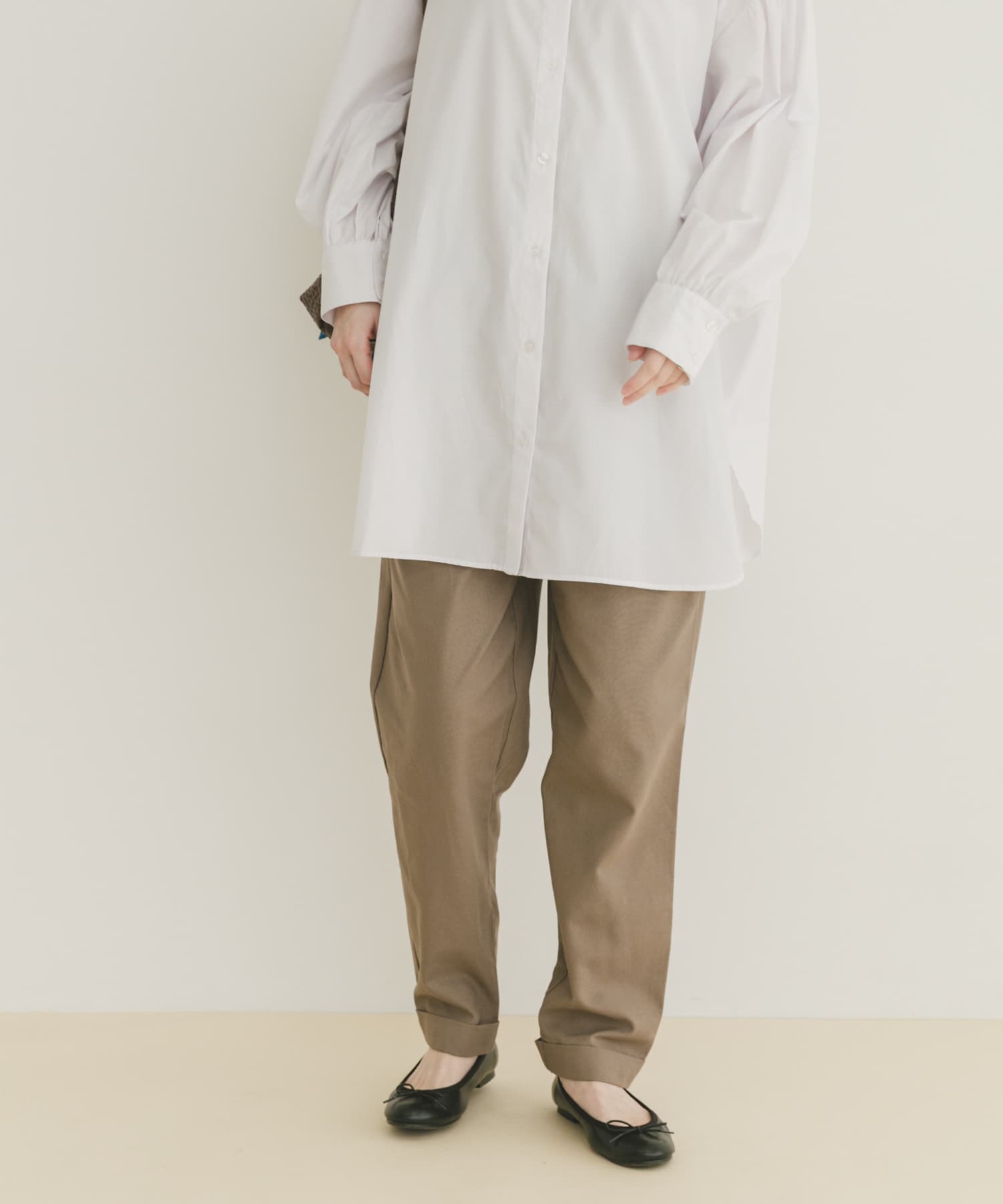 リネン混イージーパンツ