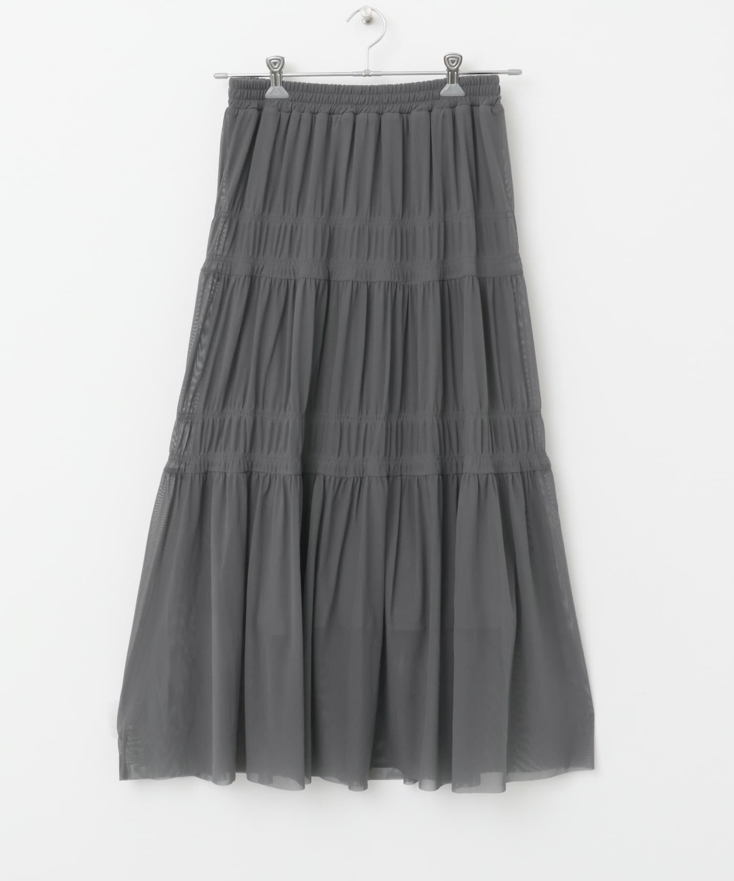 チュールシャーリングスカート GRY FREE