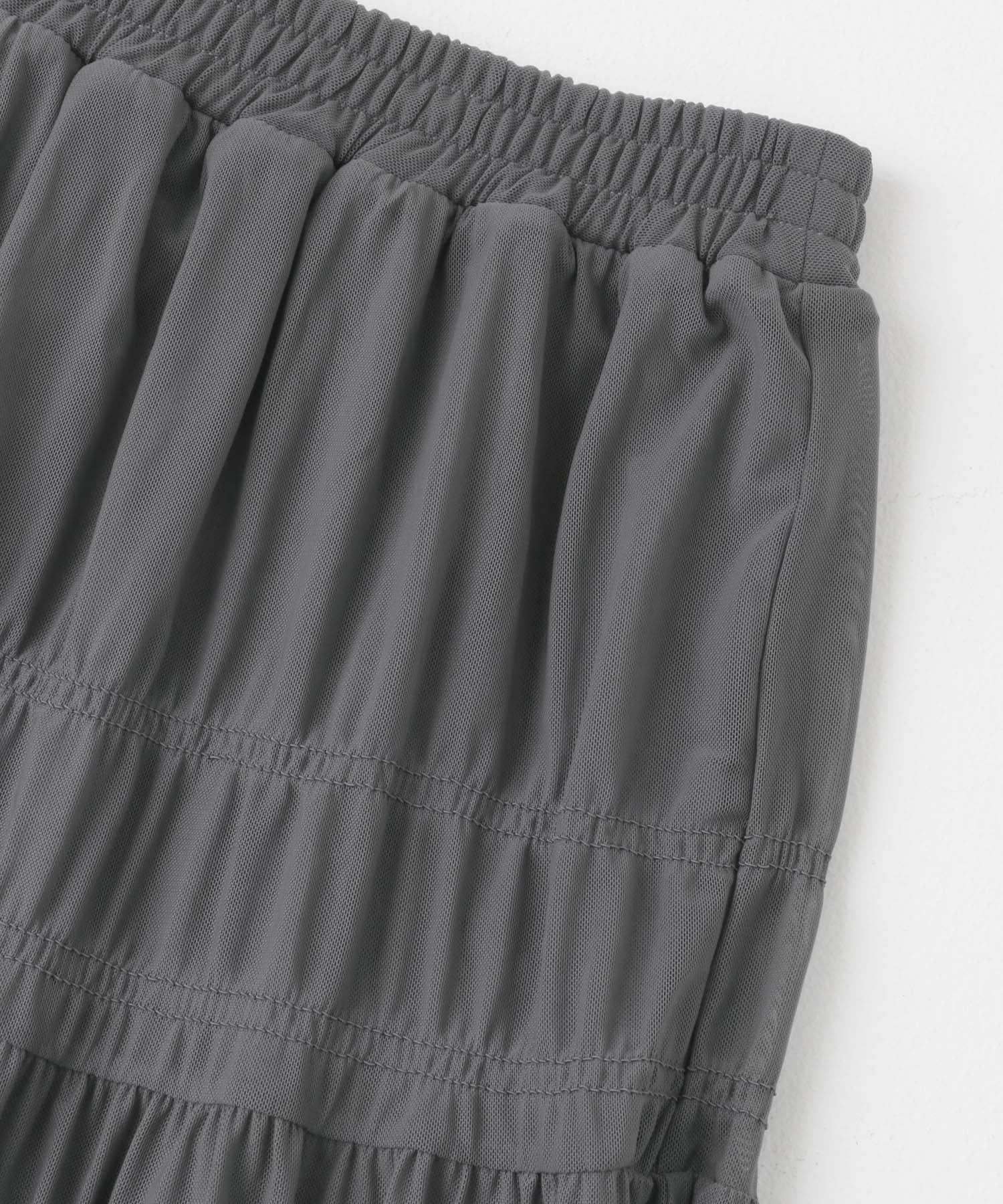 チュールシャーリングスカート GRY FREE