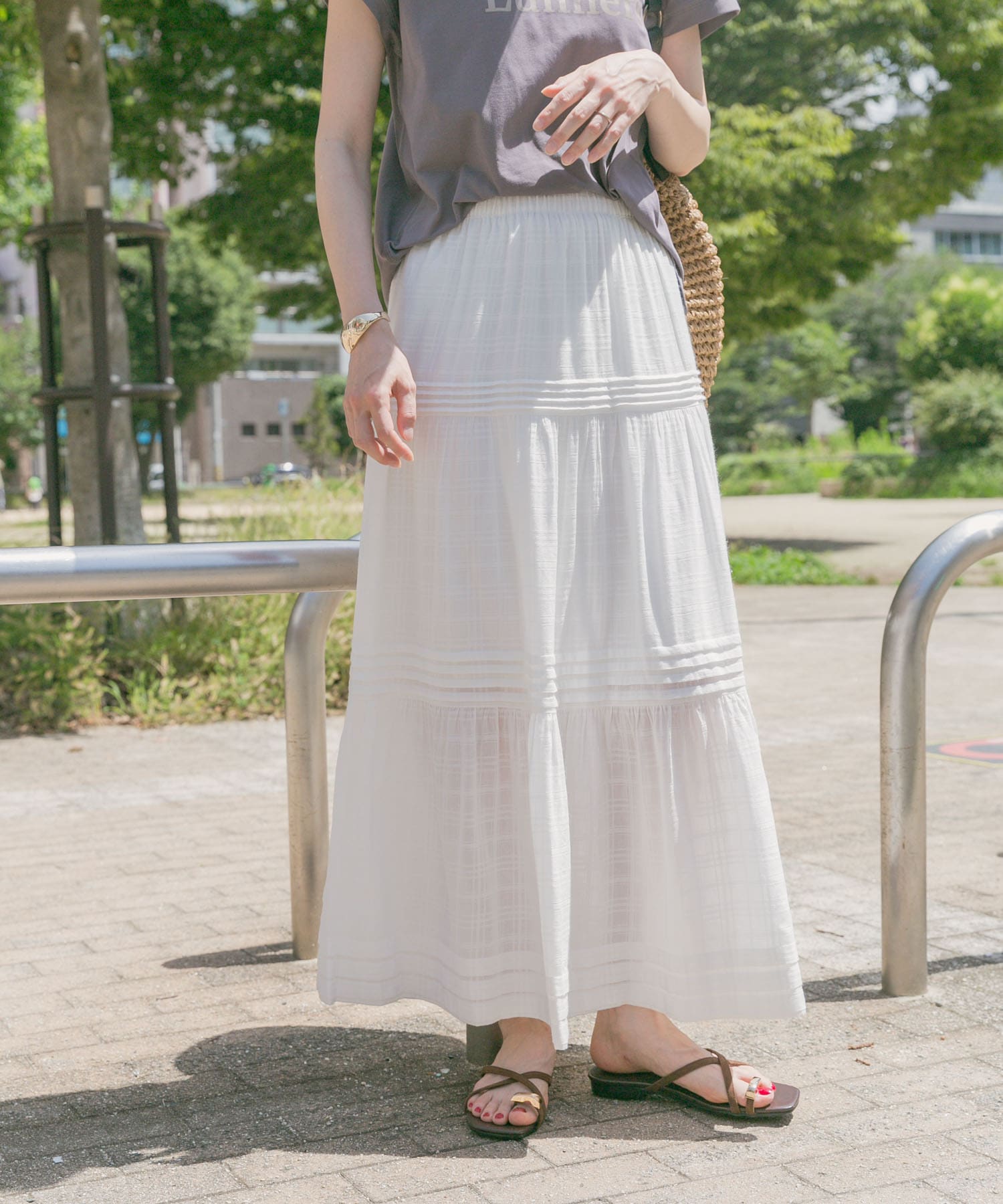 コットンティアードスカート