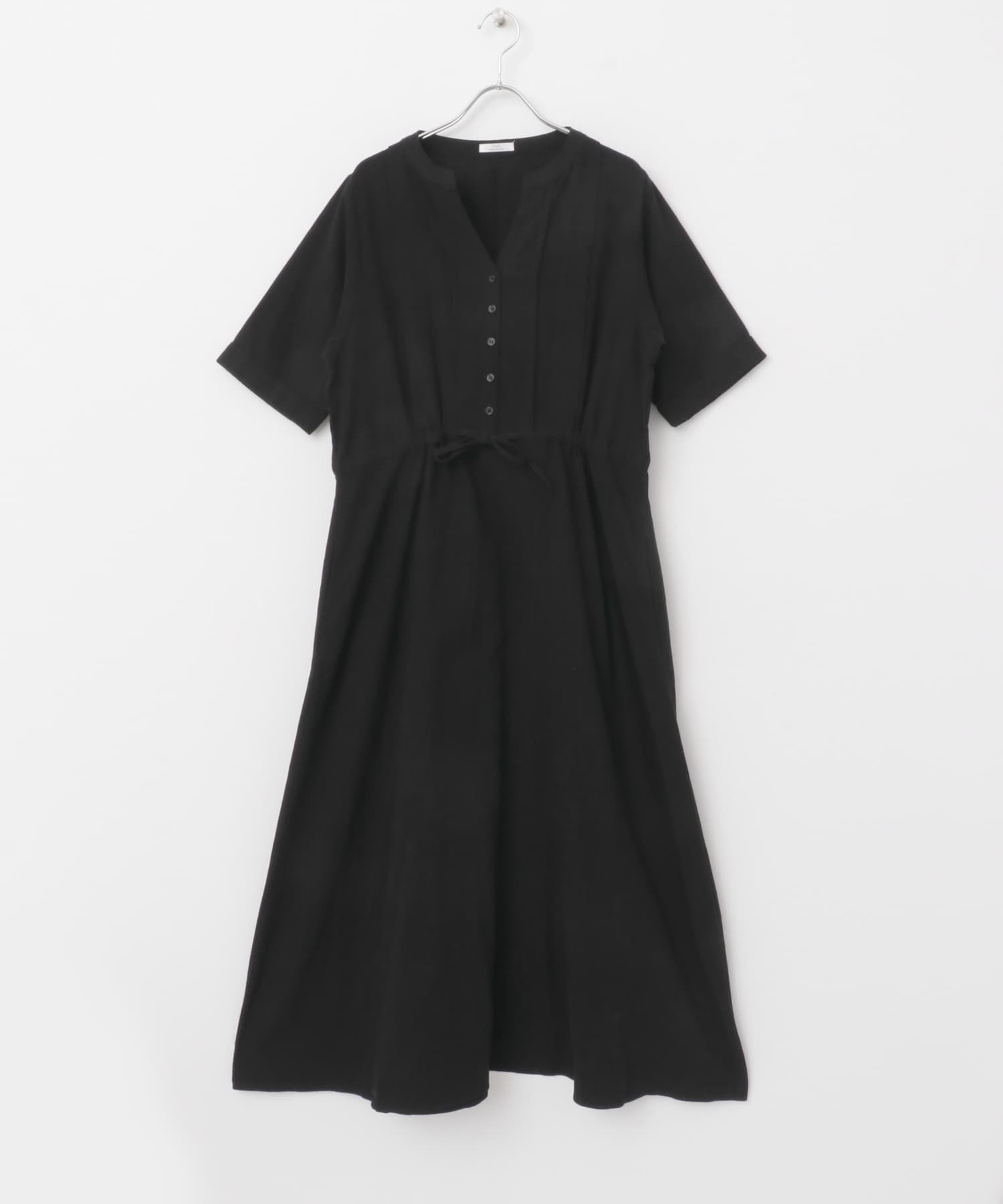 ドライコットンタックワンピース BLK FREE