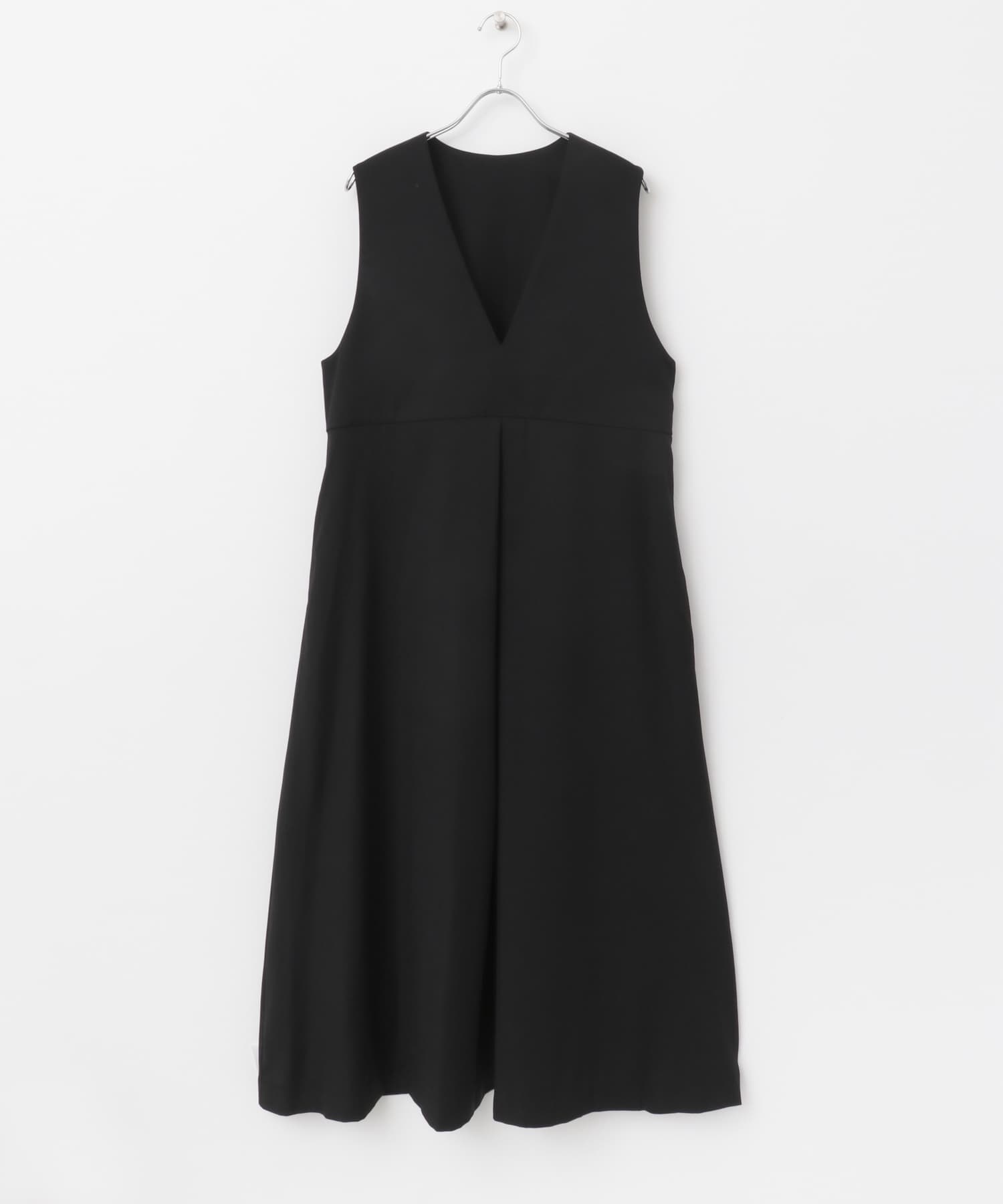 Vネックジャンパースカート BLK FREE