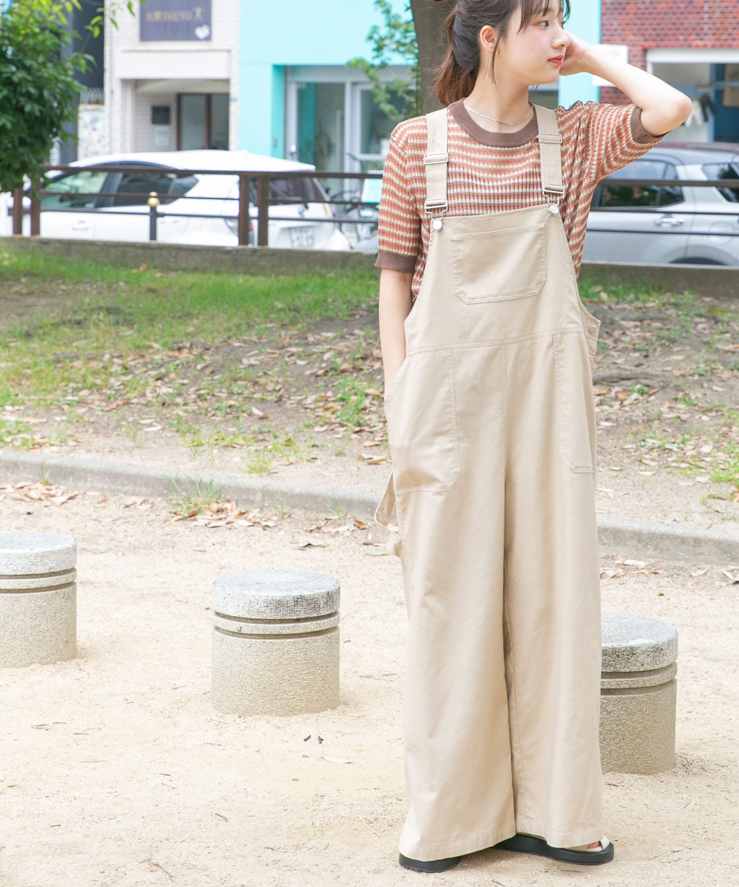 mumitamumio。 ベージュ コットンリネン混合 サロペット 1000617_0.jpg?fitin=272:272