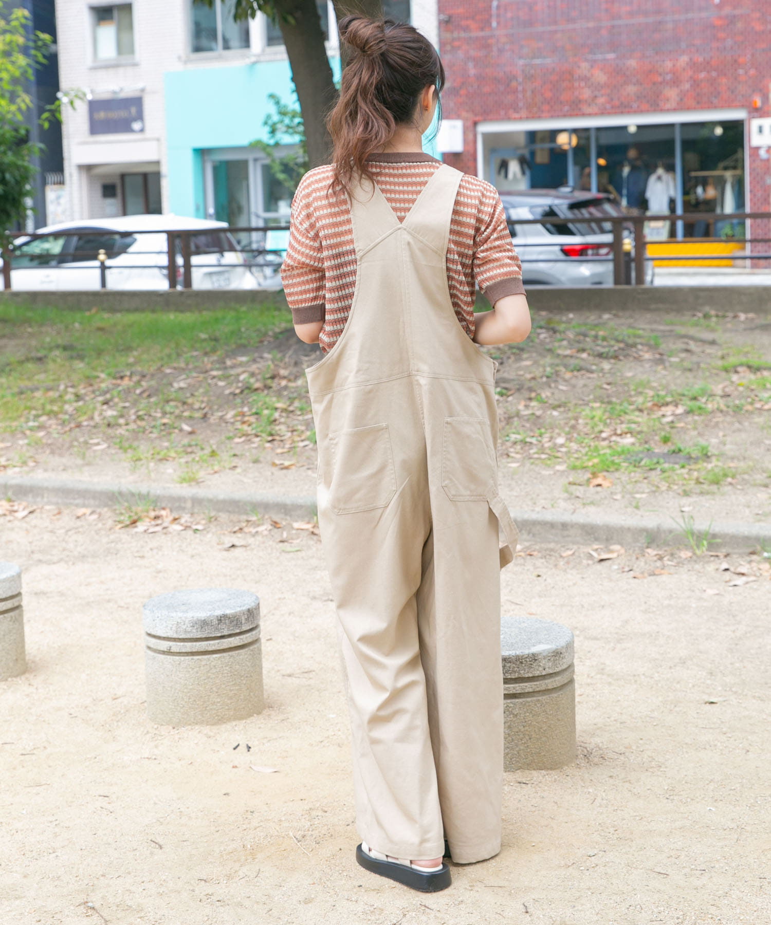 かぐれ　ベージュ　リネンサロペット　アーバンリサーチドアーズ URBAN RESEARCH DOORS（アーバンリサーチドアーズ）の「リネン混