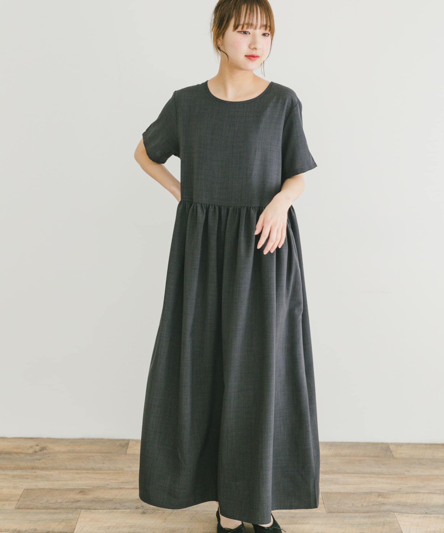 リネンライク半袖ワンピース(FREE BRN): ワンピース｜URBAN