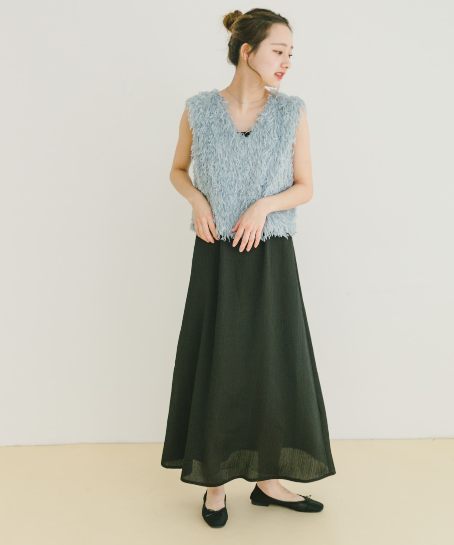 フェザーベストセットキャミワンピース