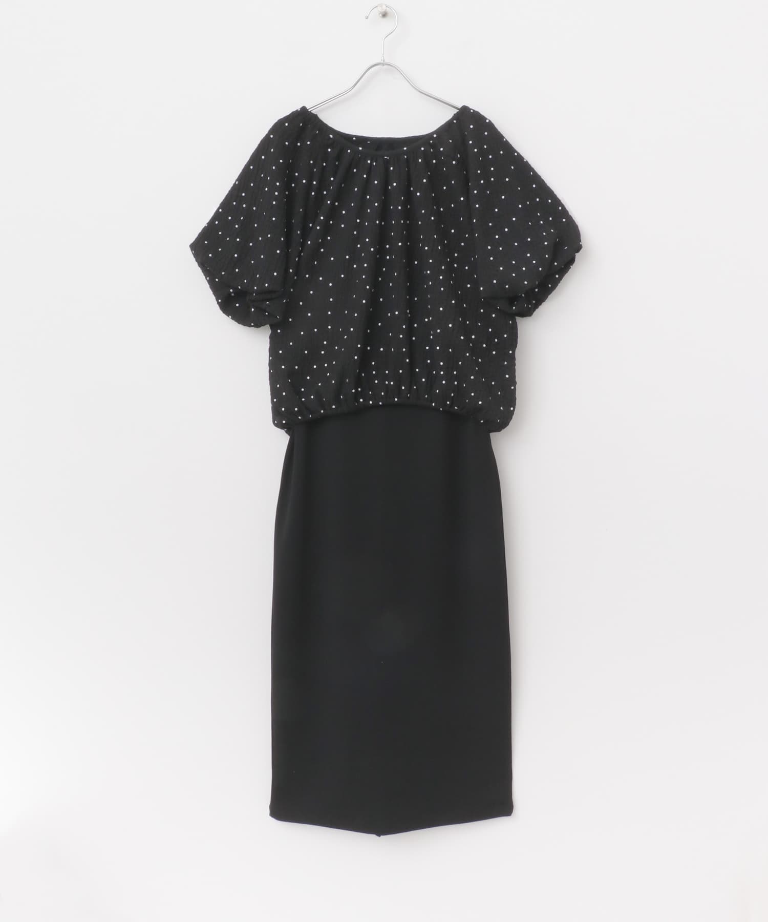 バルーントップス×スカートセット BLK FREE