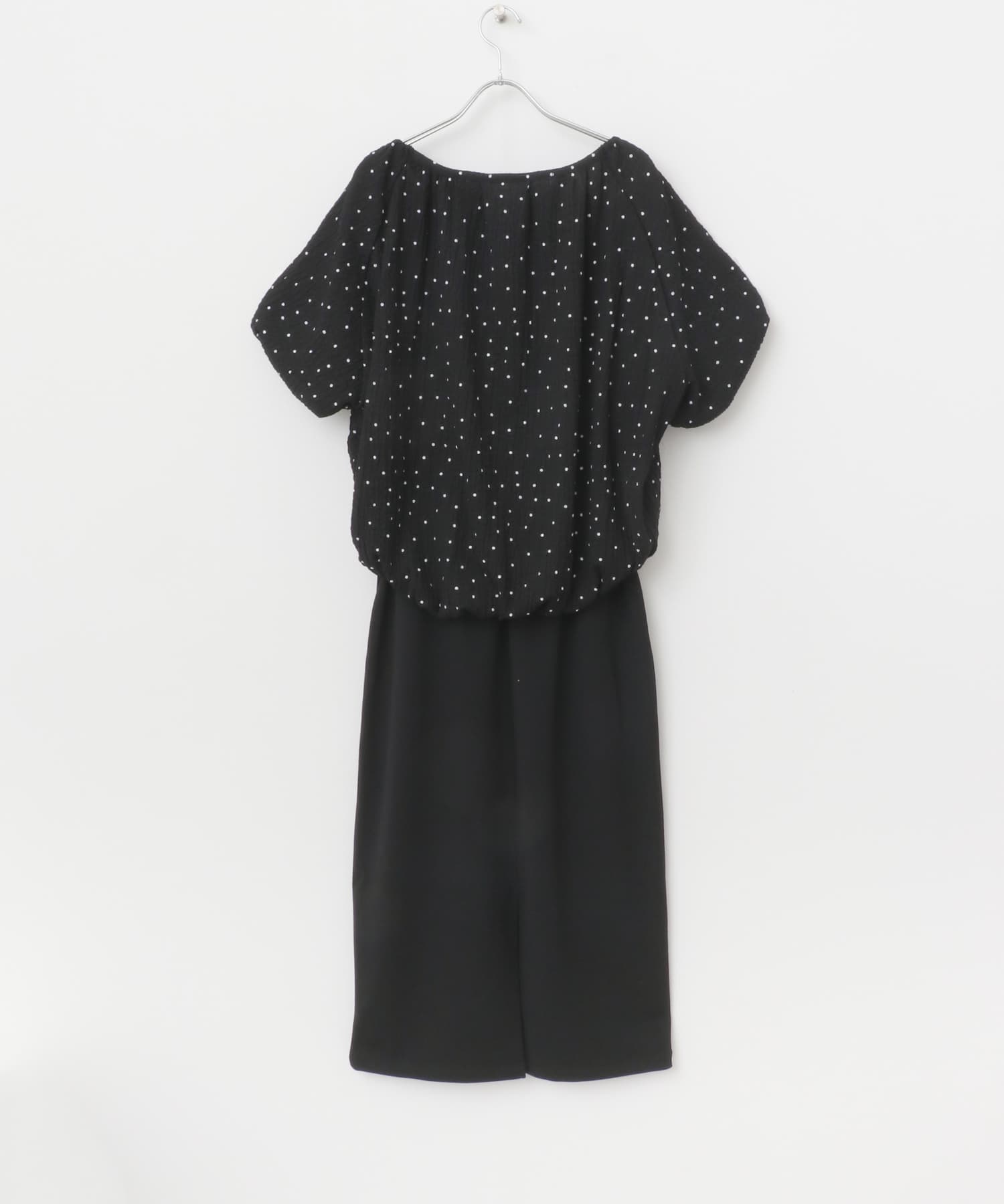バルーントップス×スカートセット BLK FREE