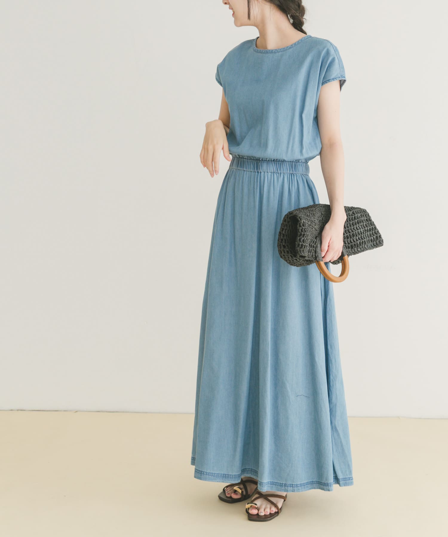 レーヨンデニムワンピース