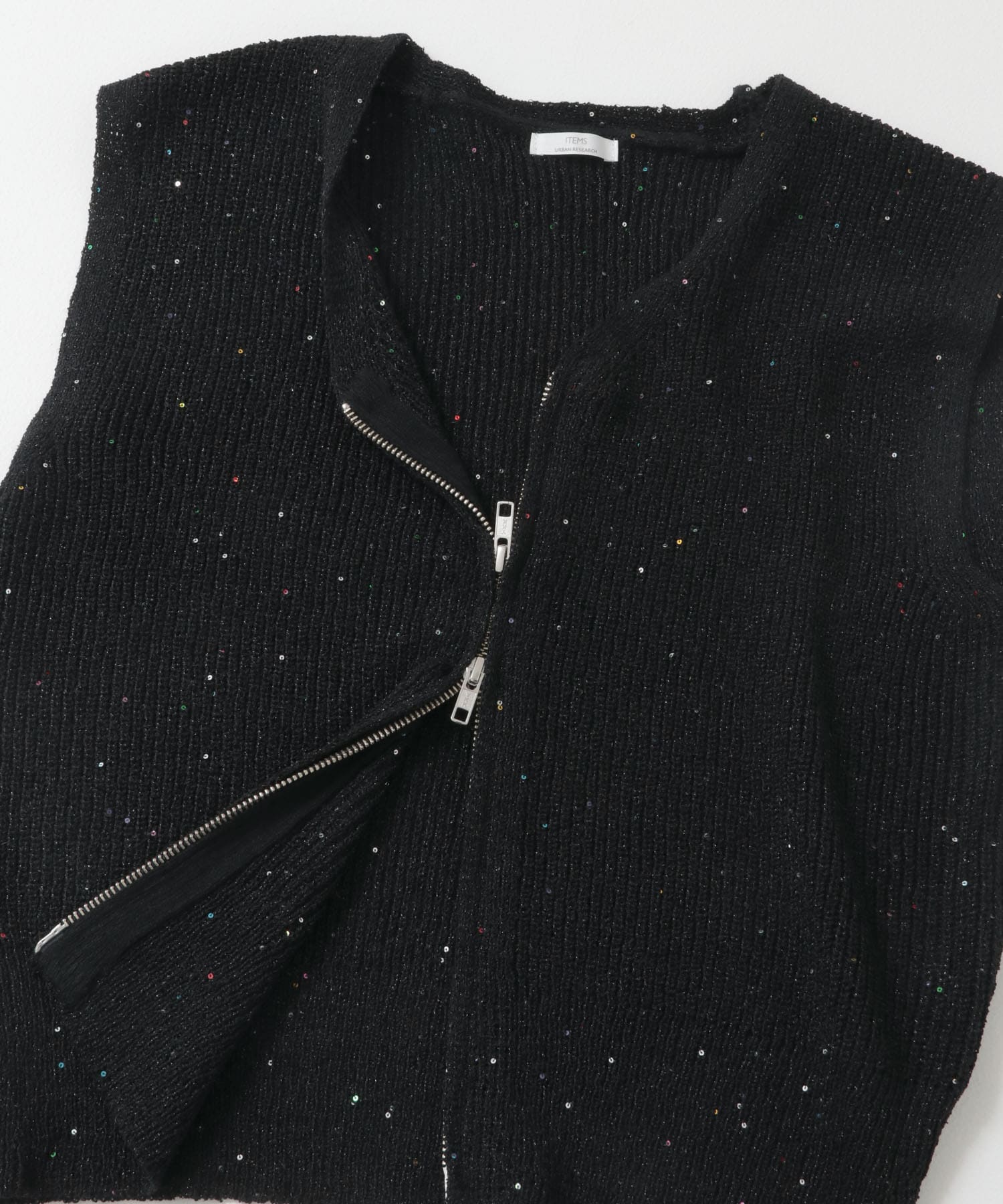 スパンコールベスト×スカートセット BLK FREE