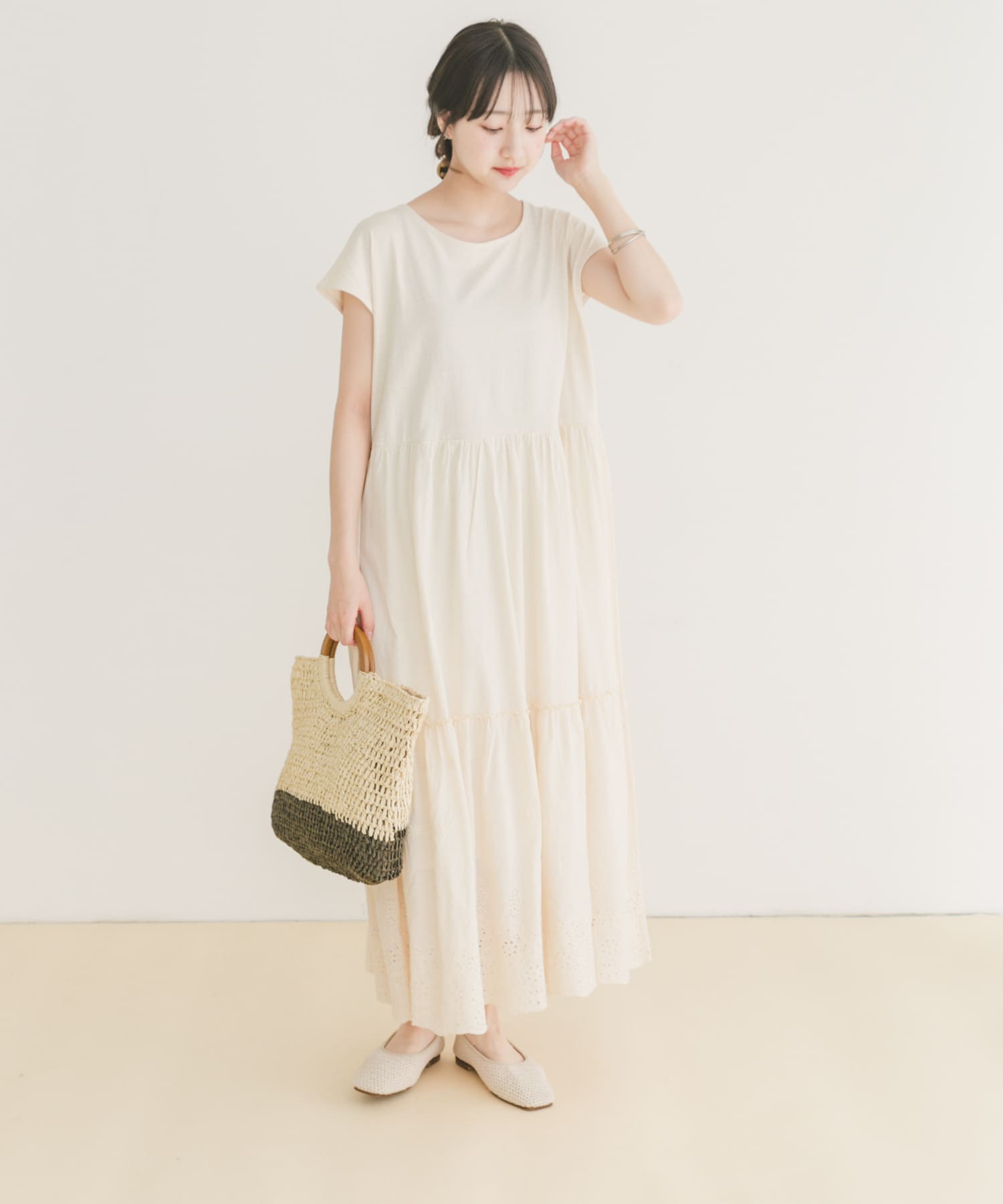 ピグメントティアードワンピース