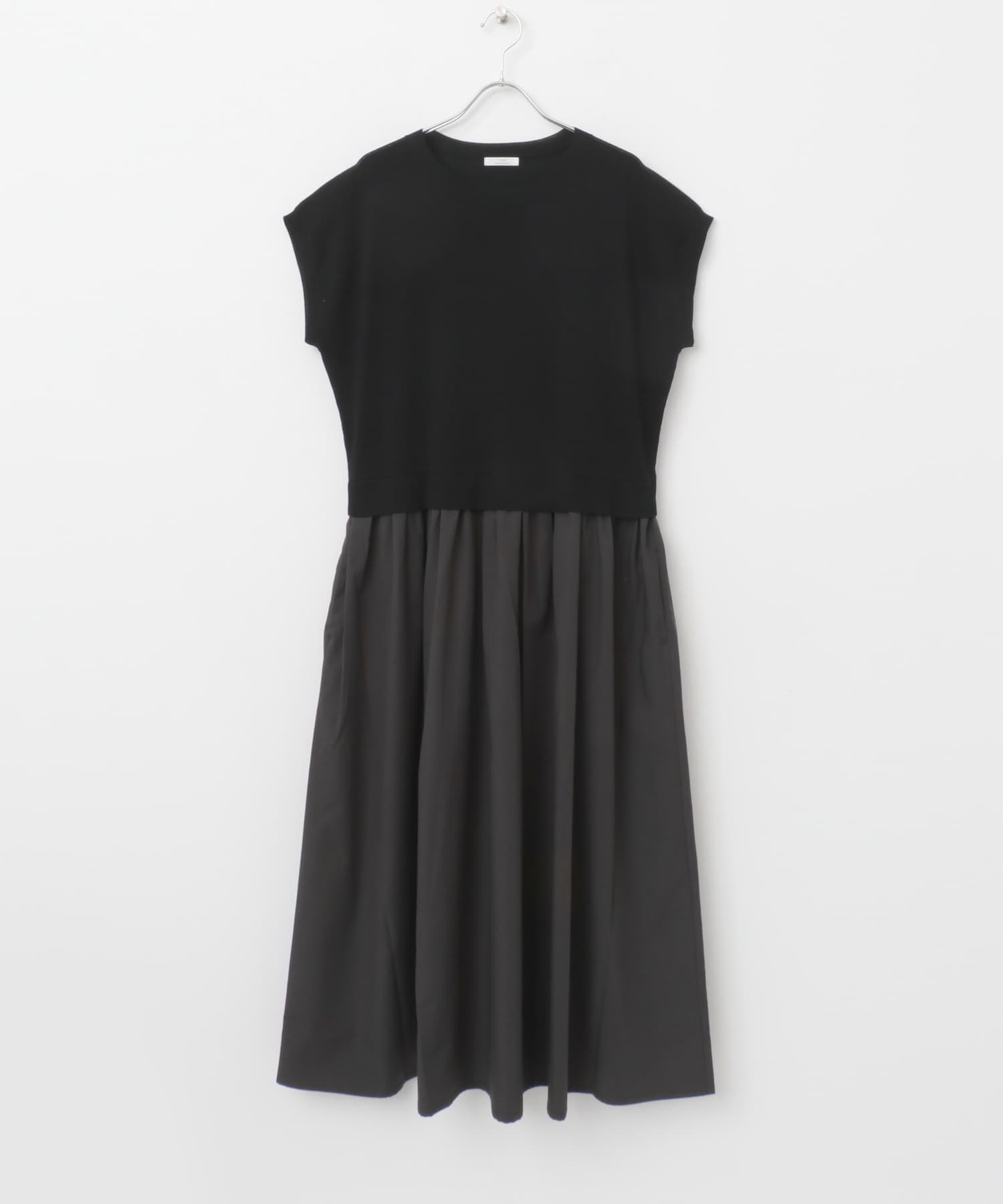 ニットドッキングフレンチワンピース BLK FREE