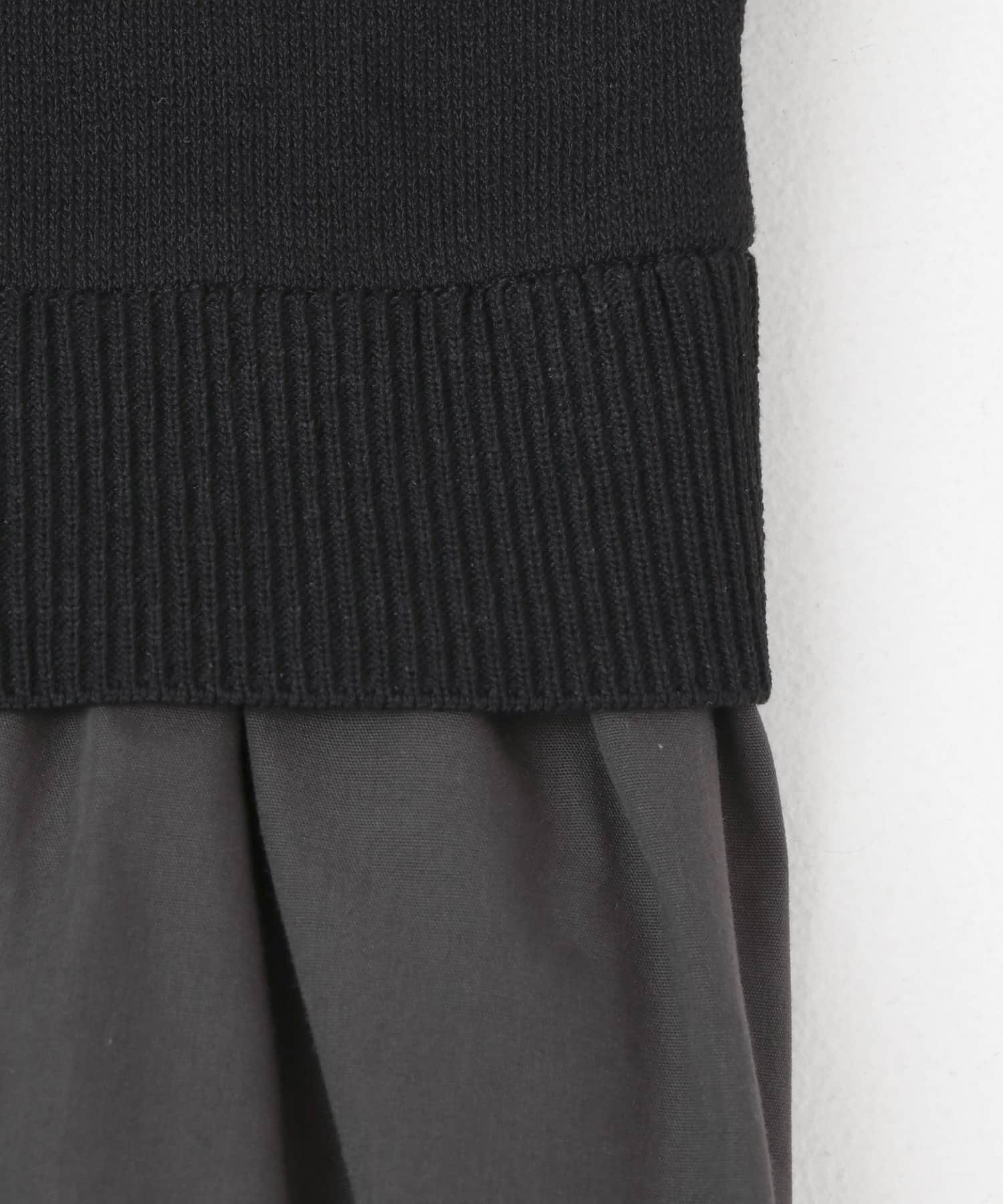 ニットドッキングフレンチワンピース BLK FREE