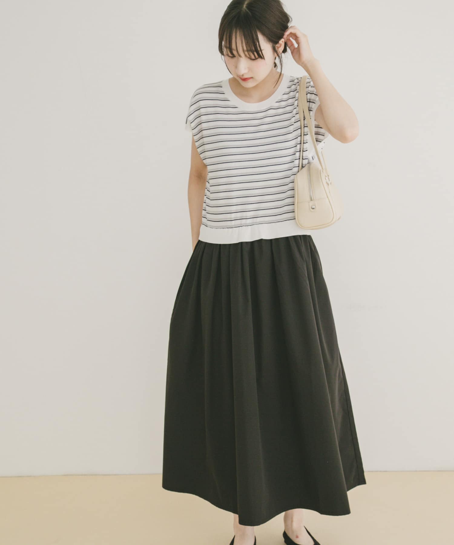 ニットドッキングフレンチワンピース