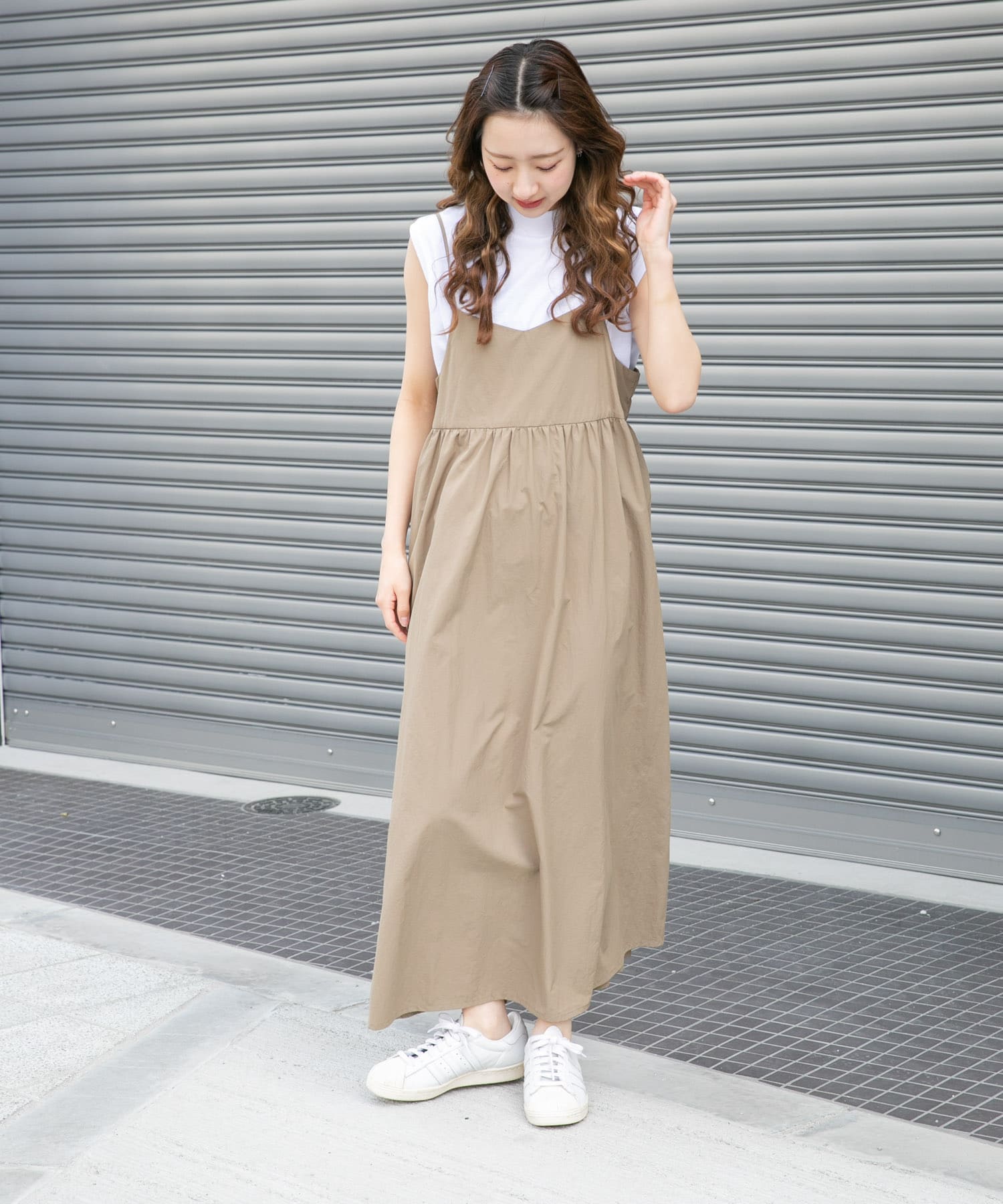 フレンチTシャツ×キャミワンピースセット