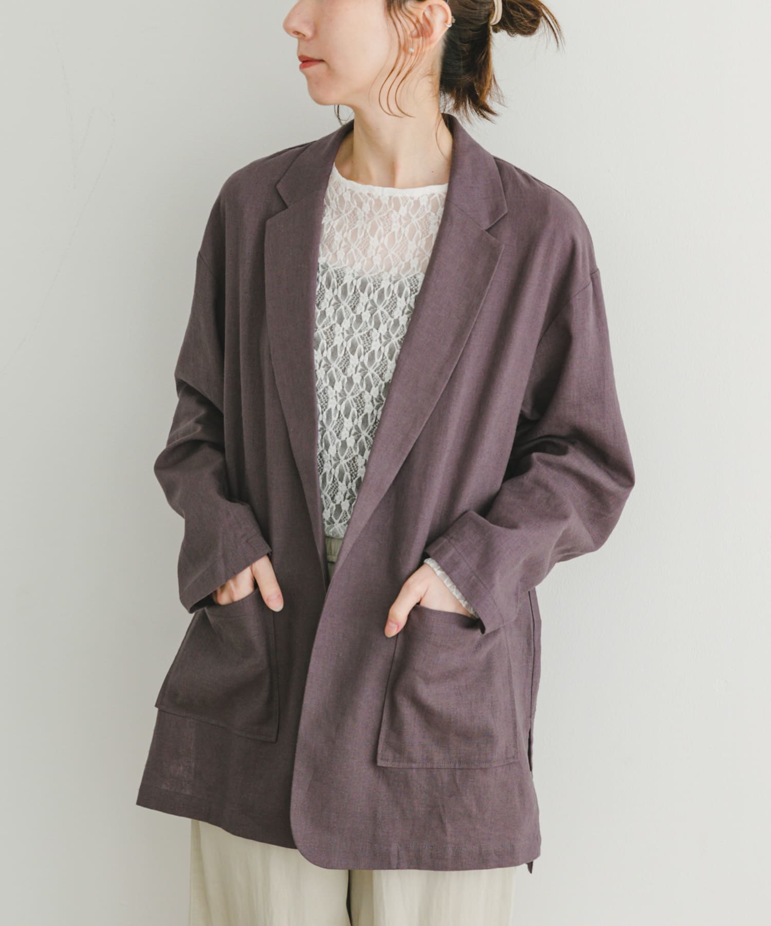 リネンレーヨンジャケット