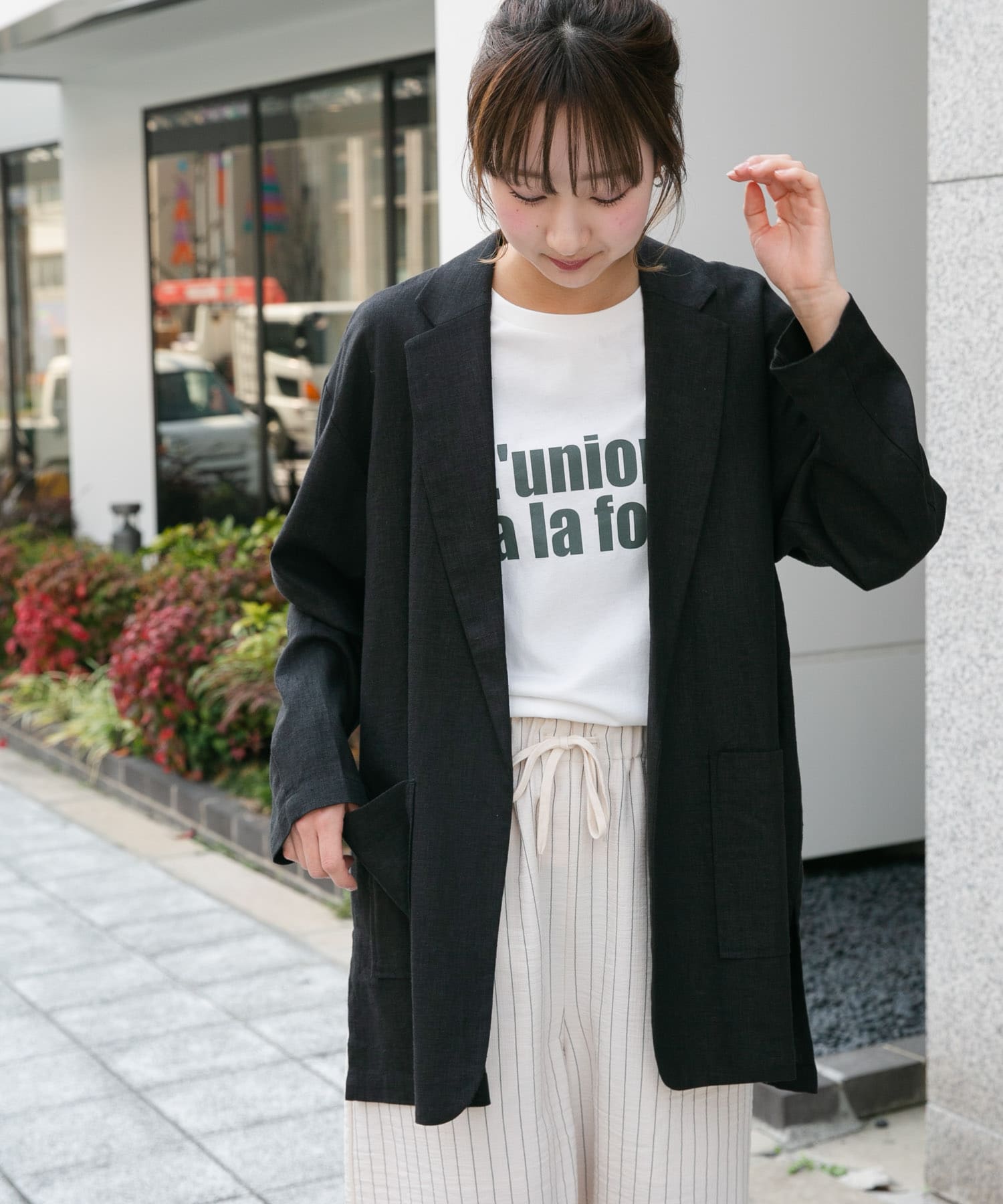 リネンレーヨンジャケット