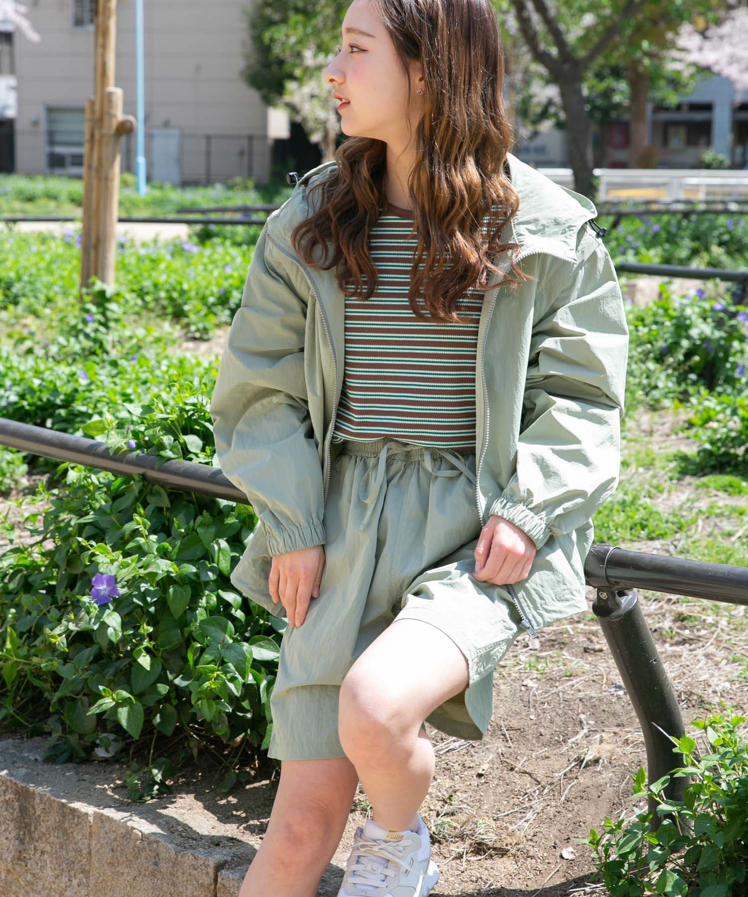 撥水マウンテンパーカー×ショートパンツSET