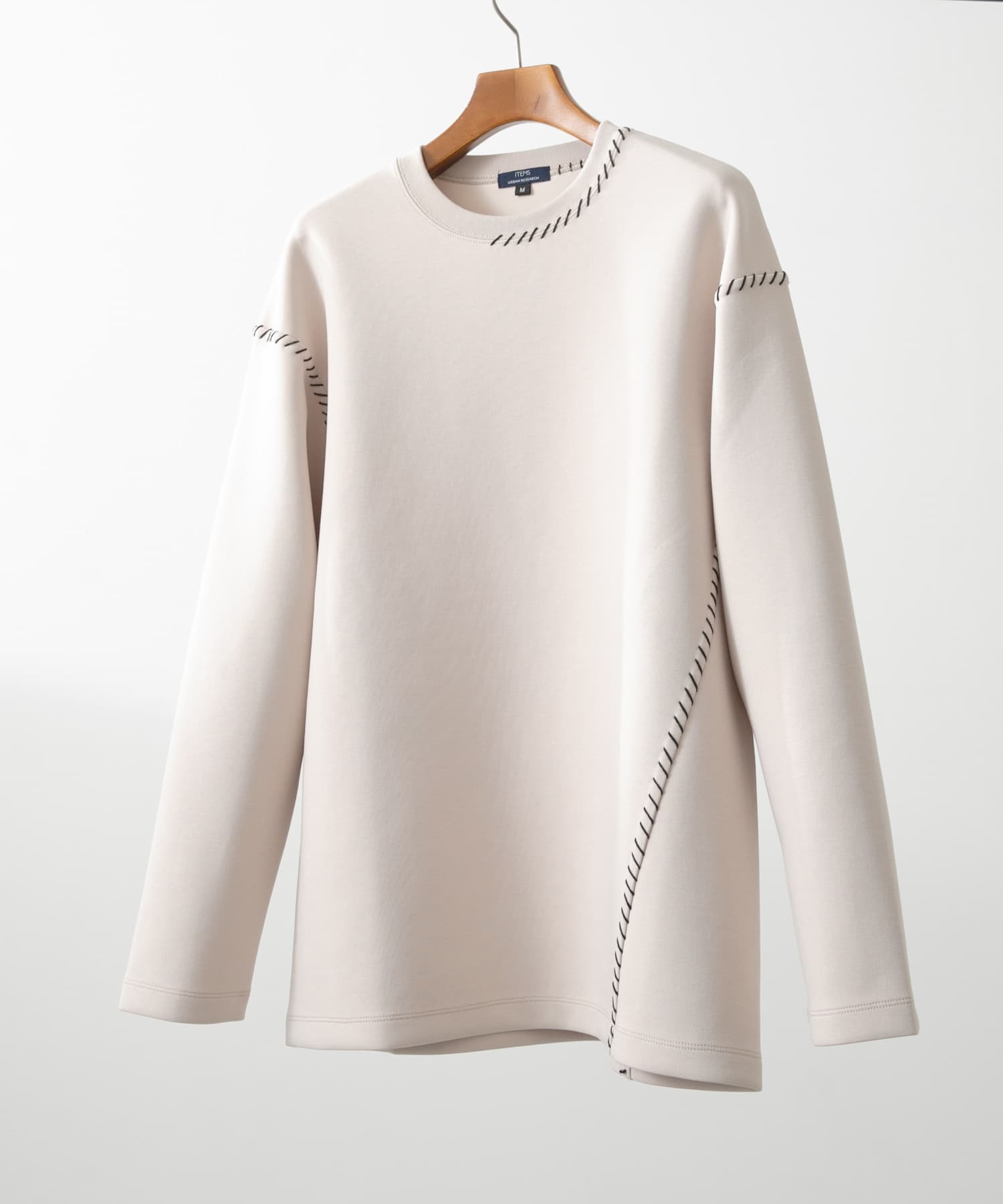ブランケットステッチロングスリーブカットソー BEG M