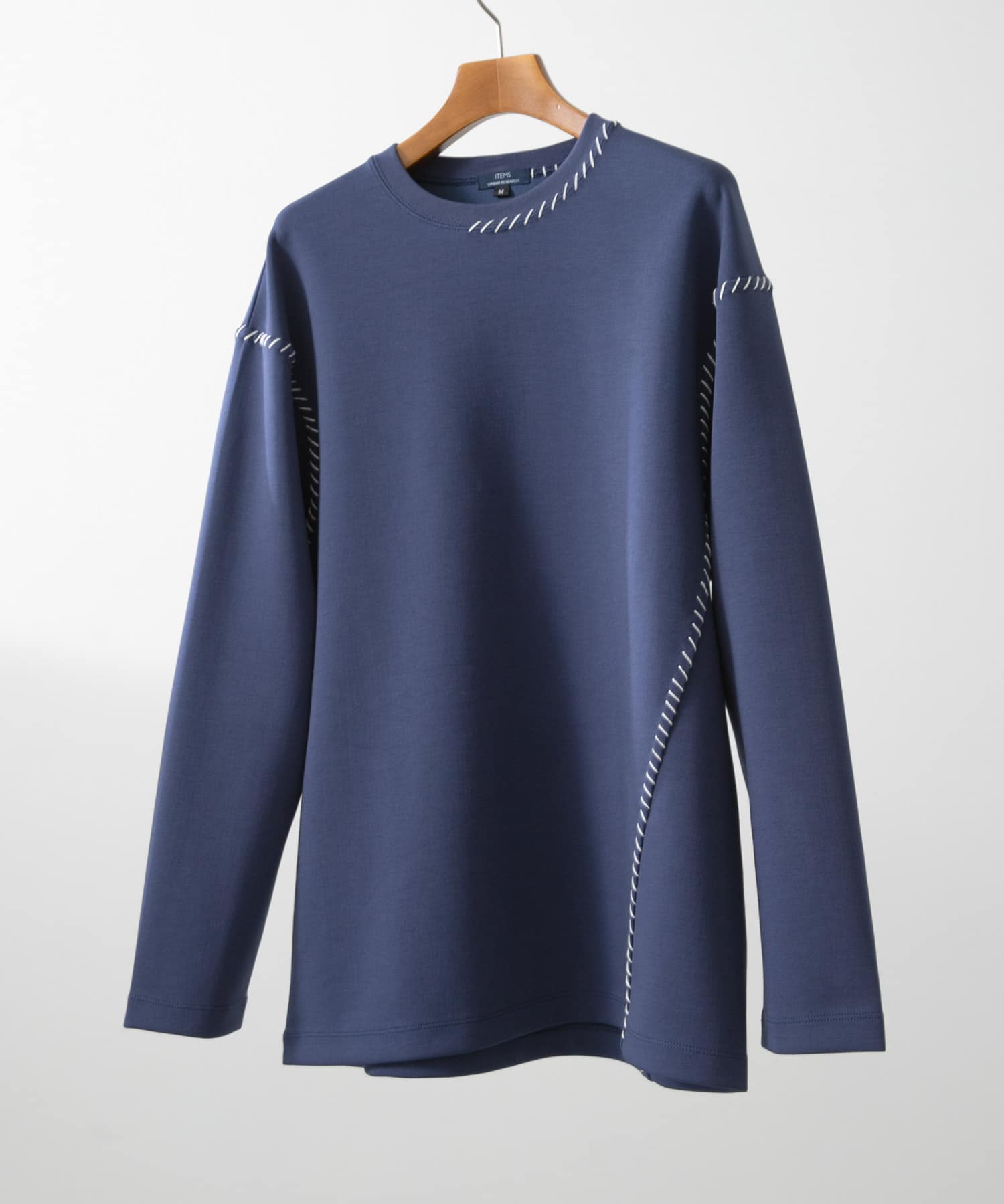 ブランケットステッチロングスリーブカットソー NVY M