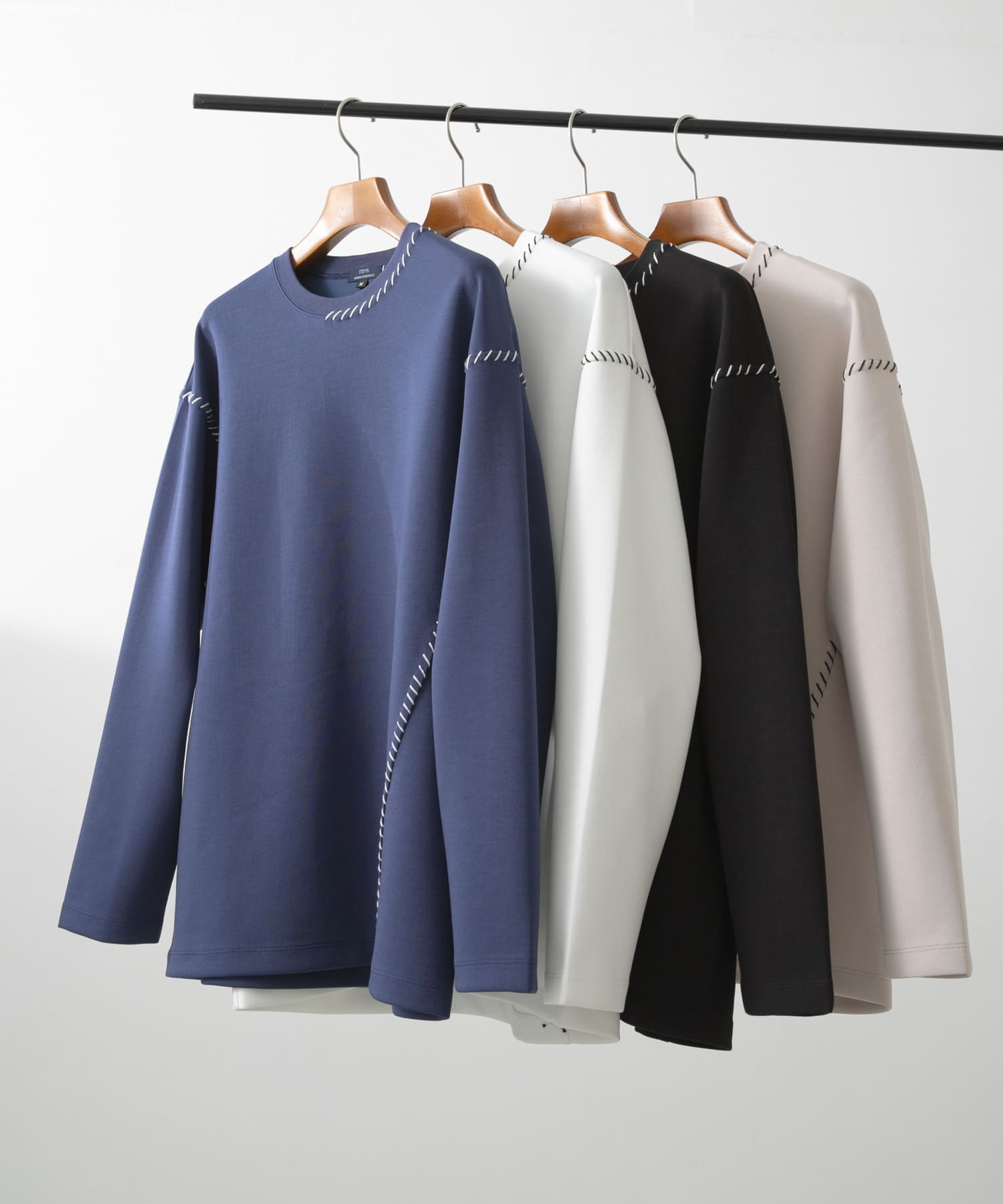 ブランケットステッチロングスリーブカットソー NVY M