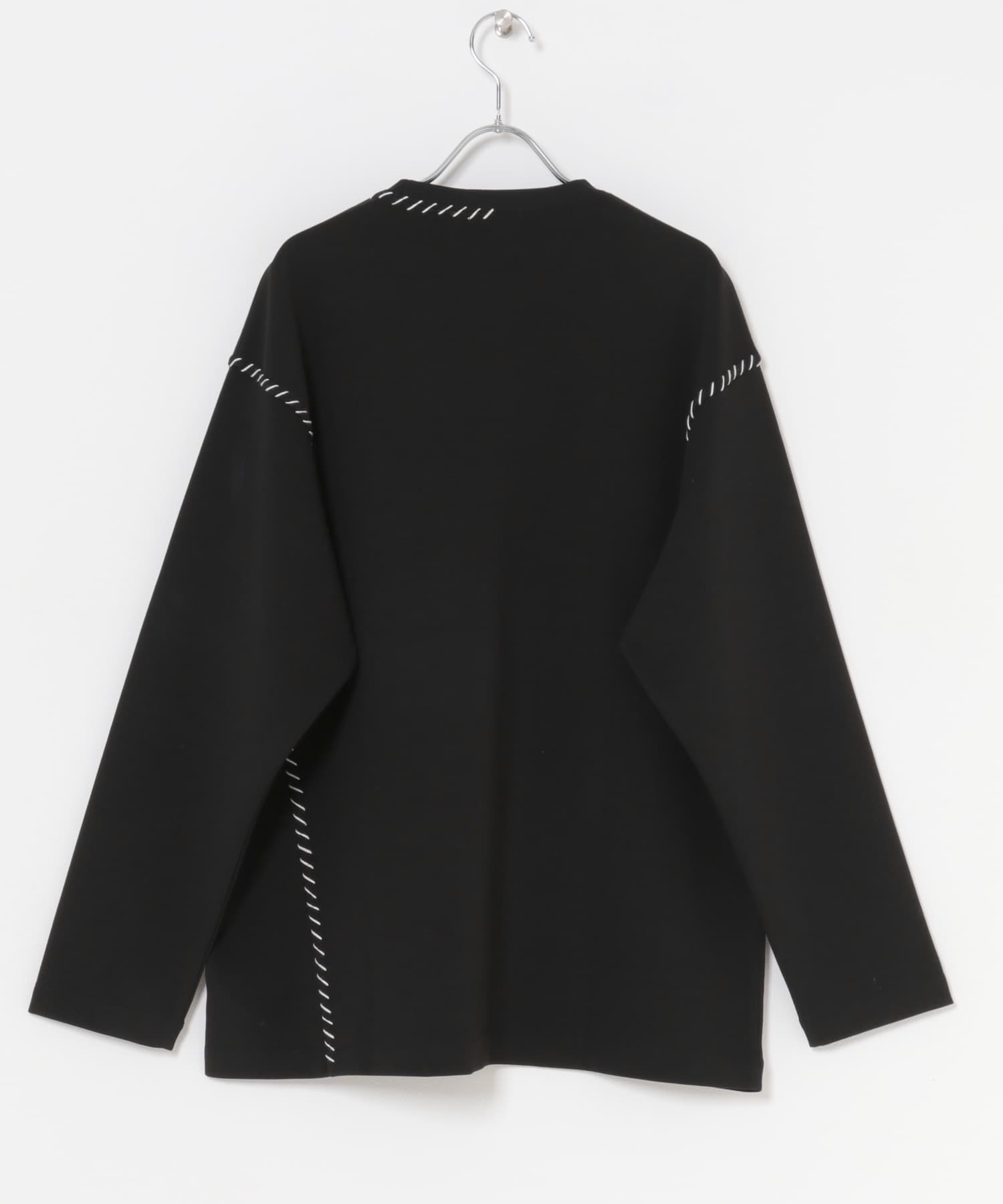ブランケットステッチロングスリーブカットソー BLK M