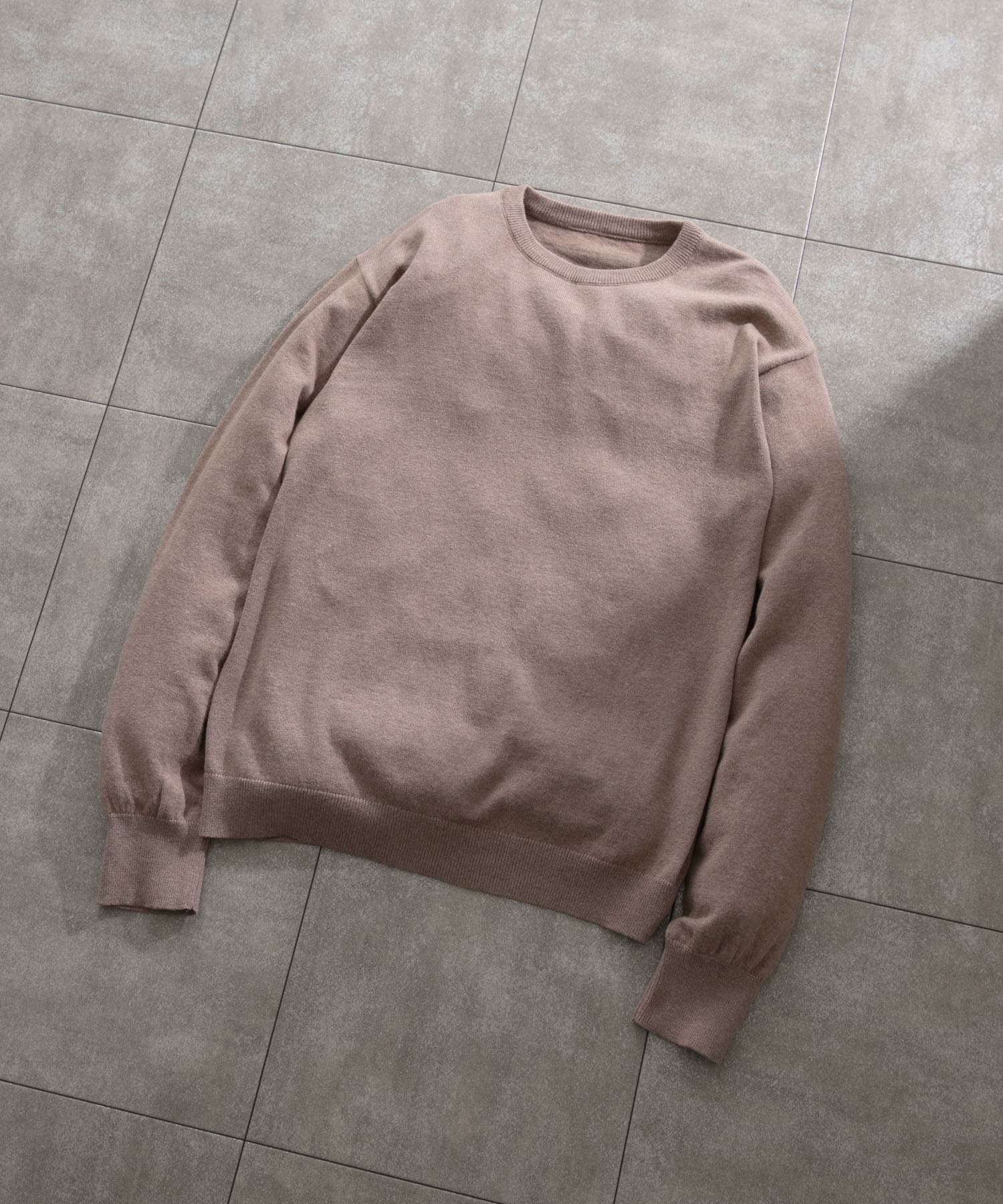 カシミヤ×コットンクルーネックセーター