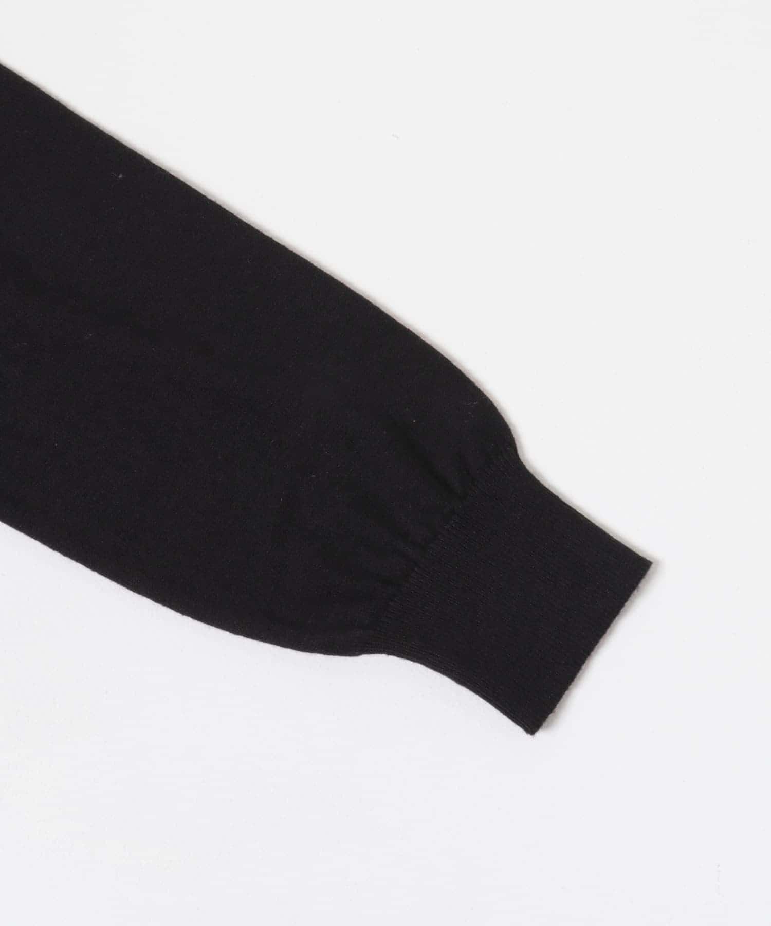 カシミヤ×コットンクルーネックセーター BLK M
