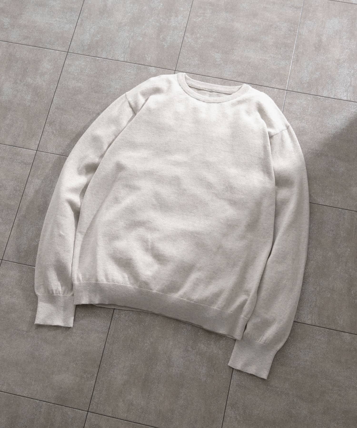 カシミヤ×コットンクルーネックセーター