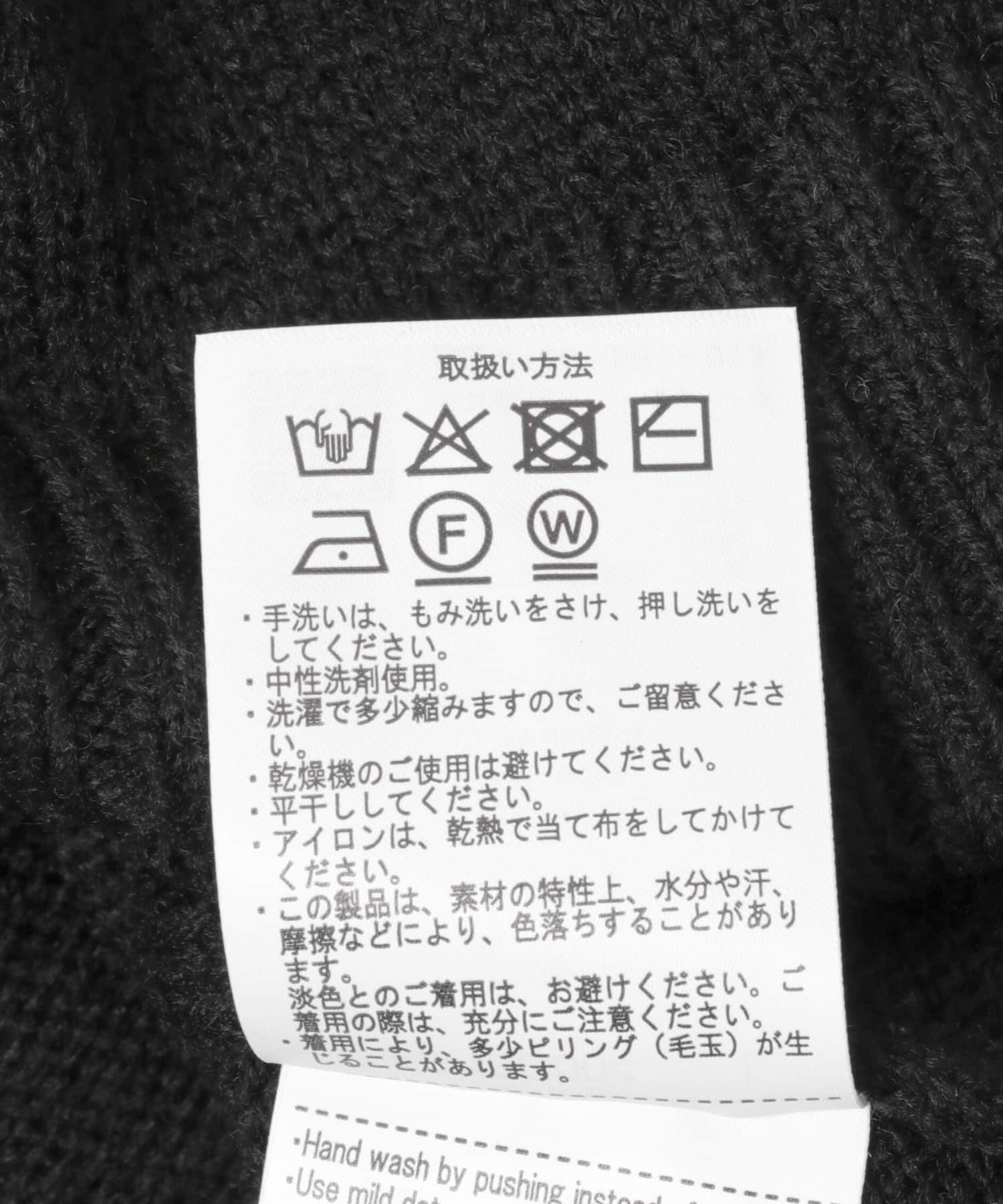 ウール混チルデンVネックニットベスト BLK M