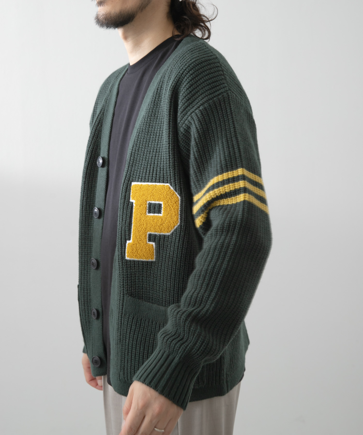 ウール混サガラ刺繍カーディガン