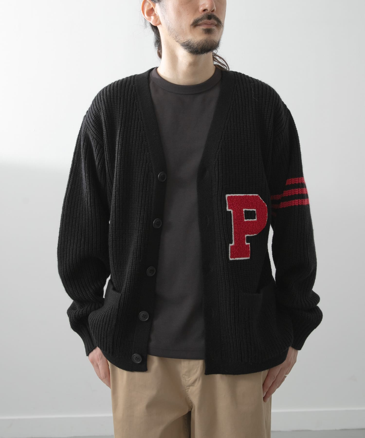 ウール混サガラ刺繍カーディガン