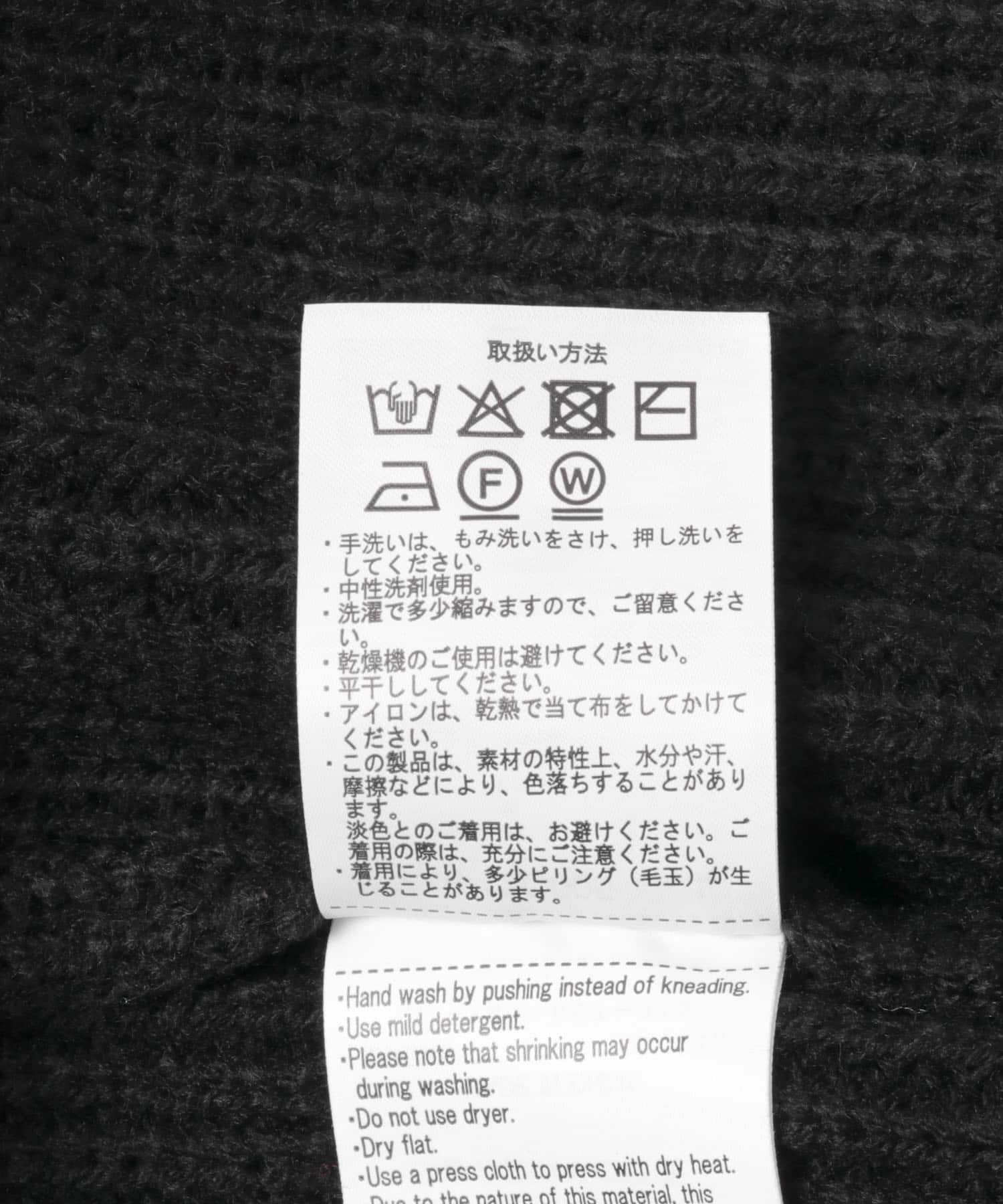 ウール混サガラ刺繍カーディガン BLK M