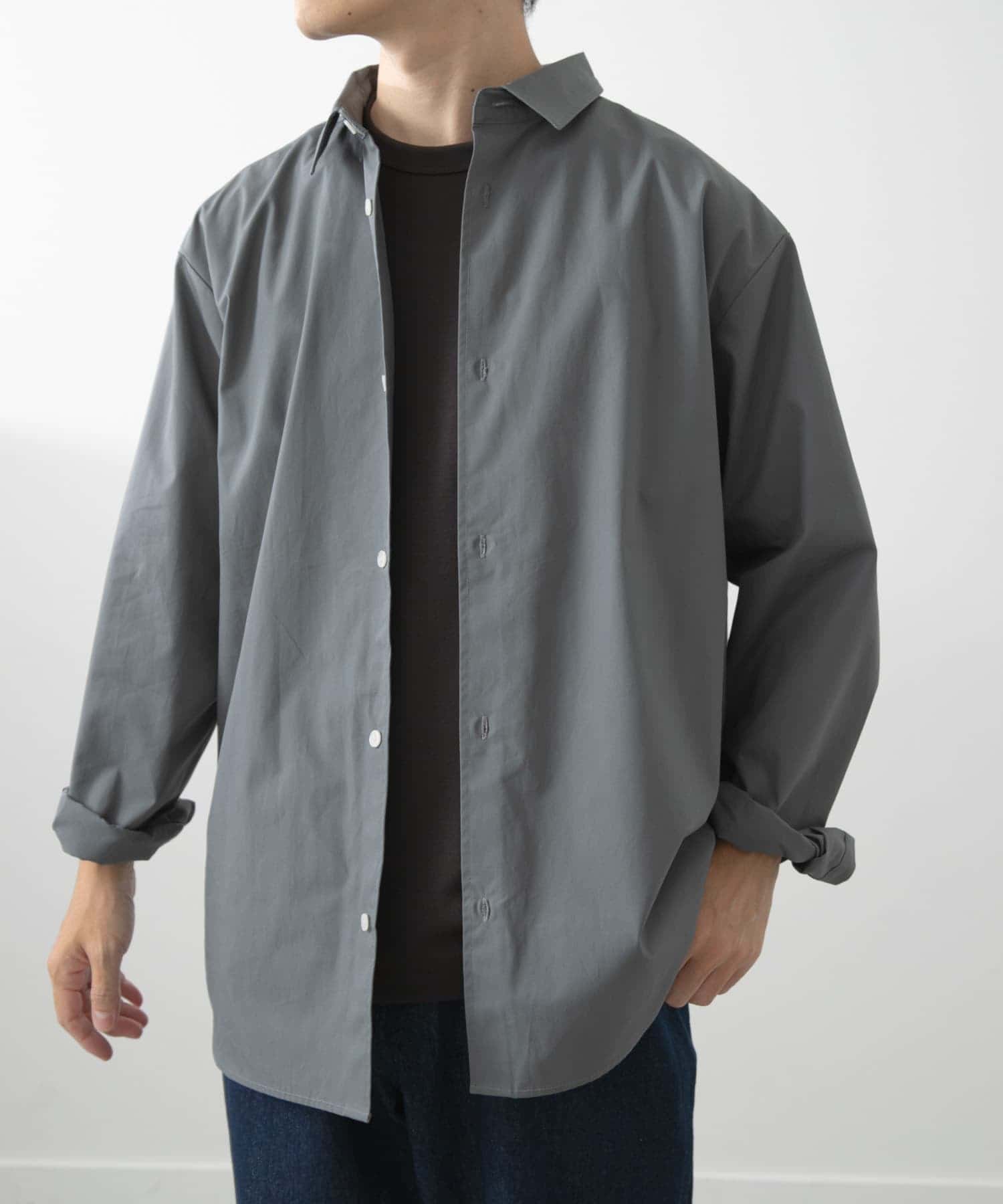 コットン100ブロードレギュラーカラーシャツ(M BLU): トップス｜URBAN