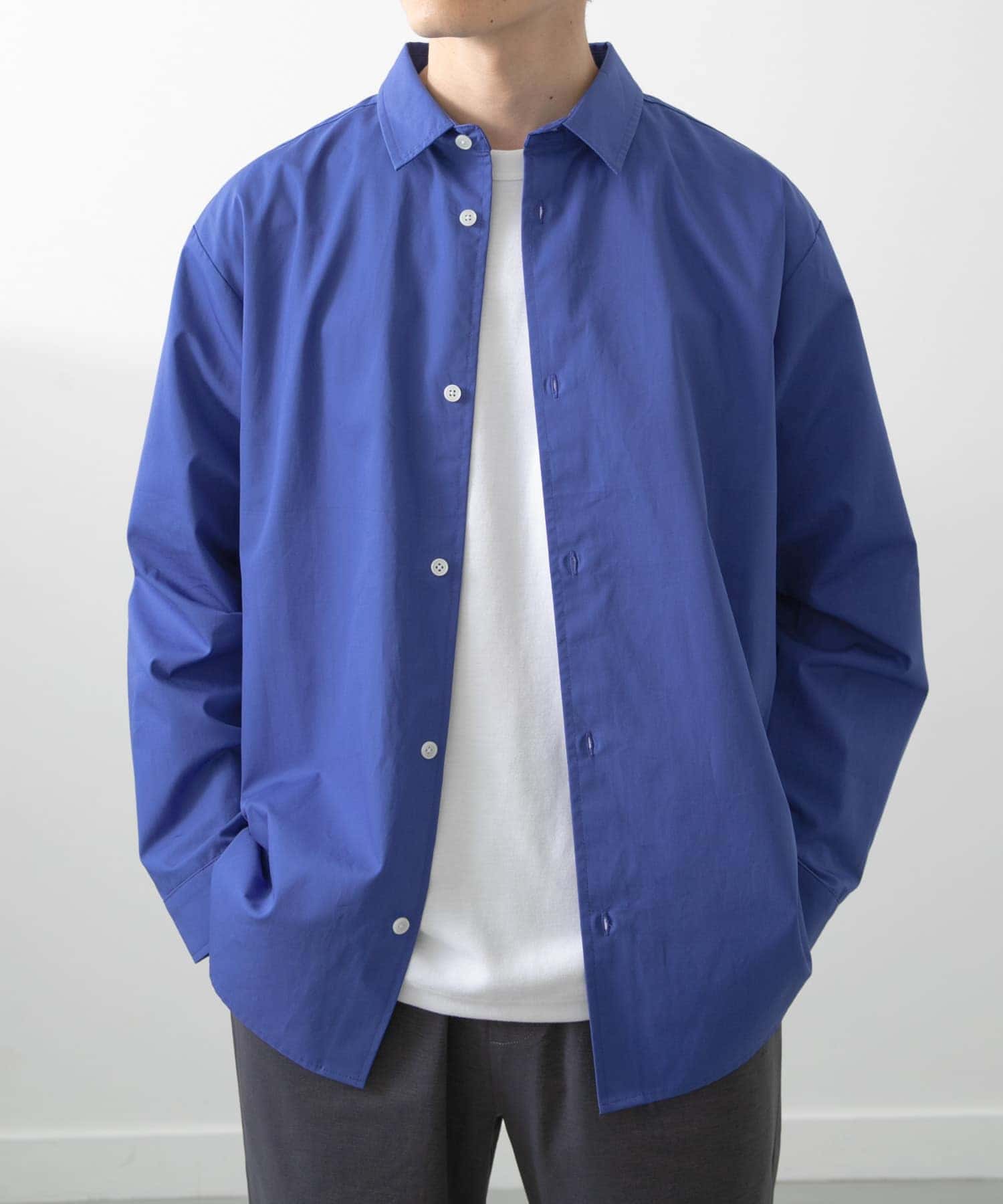 コットン100ブロードレギュラーカラーシャツ(M BLU): トップス｜URBAN