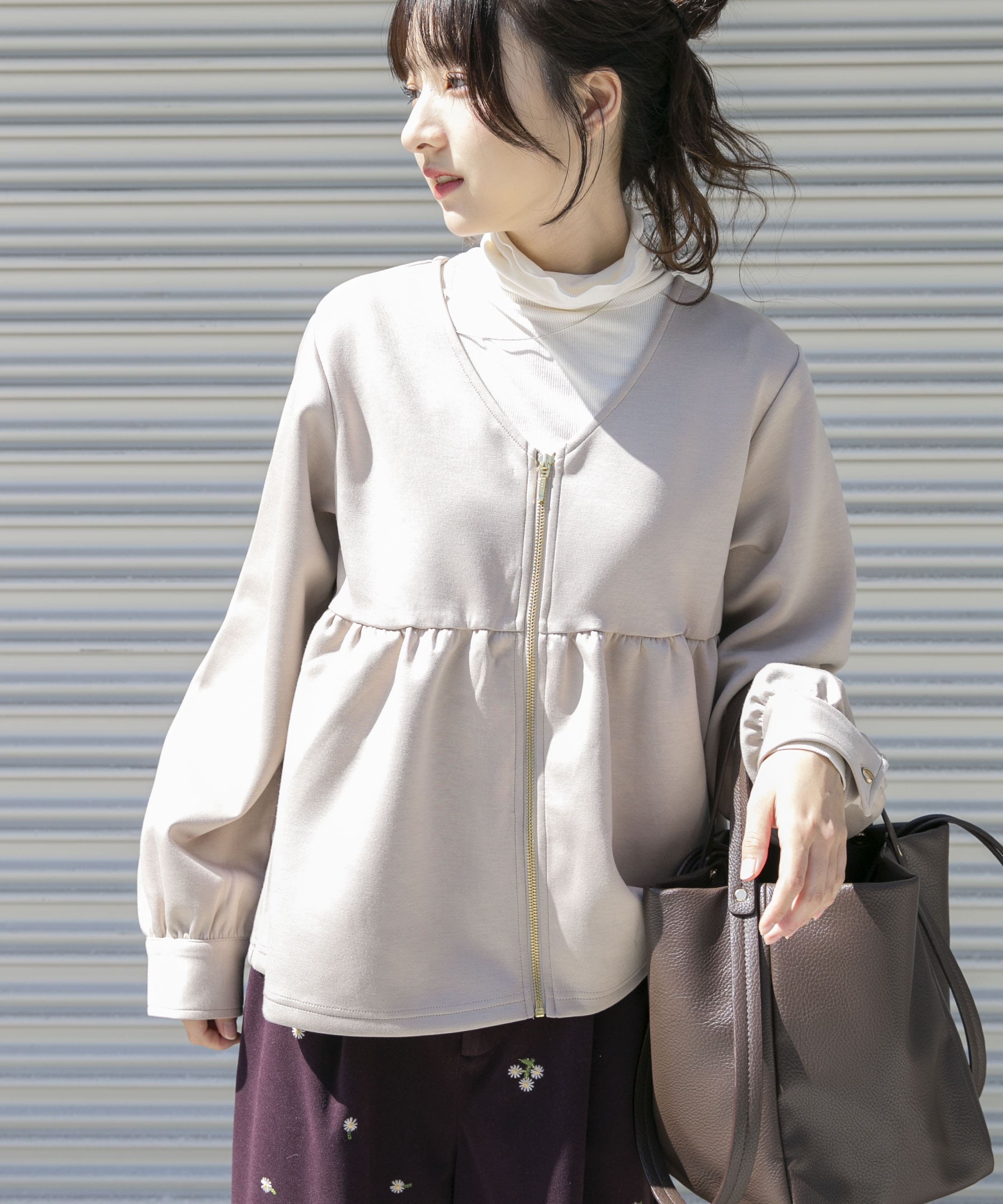 『イージーケア』ダンボールジップカーディガン