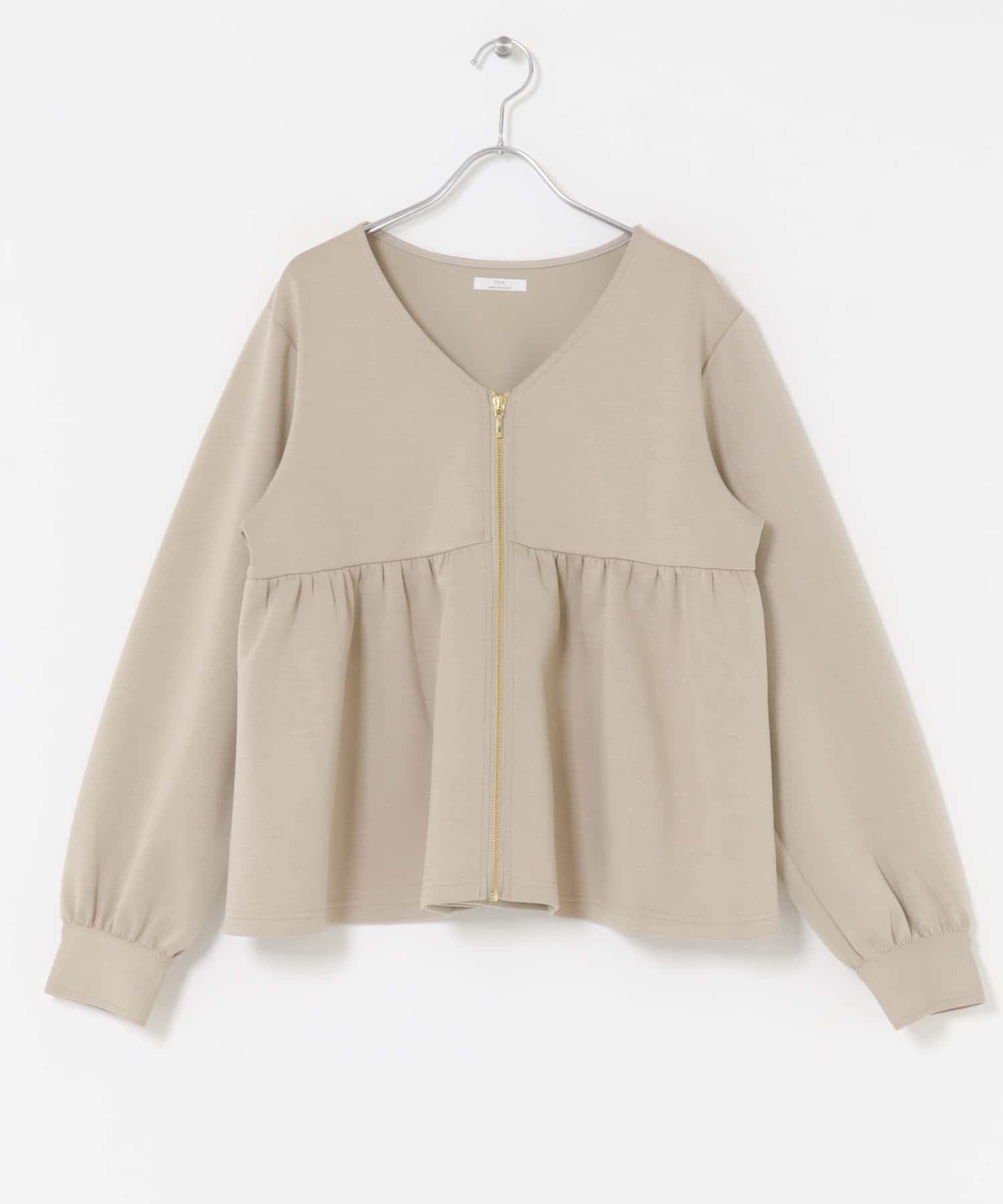 『イージーケア』ダンボールジップカーディガン L.BEG FREE