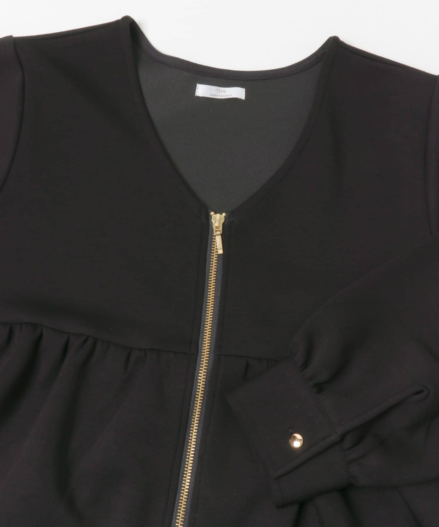 『イージーケア』ダンボールジップカーディガン BLK FREE