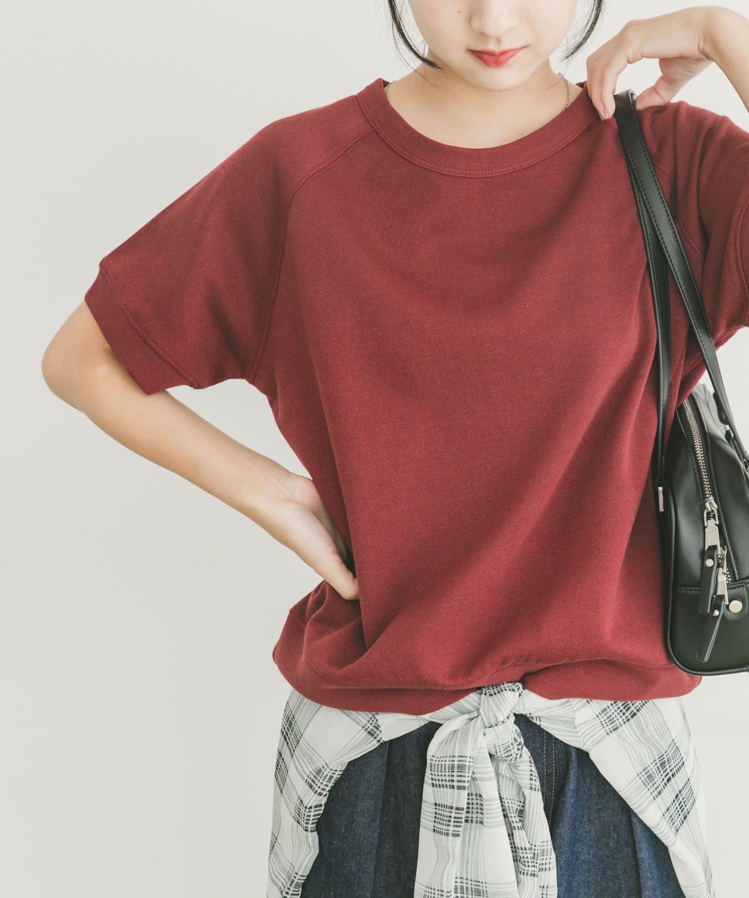 ラメハンソデスウェットプルオーバー