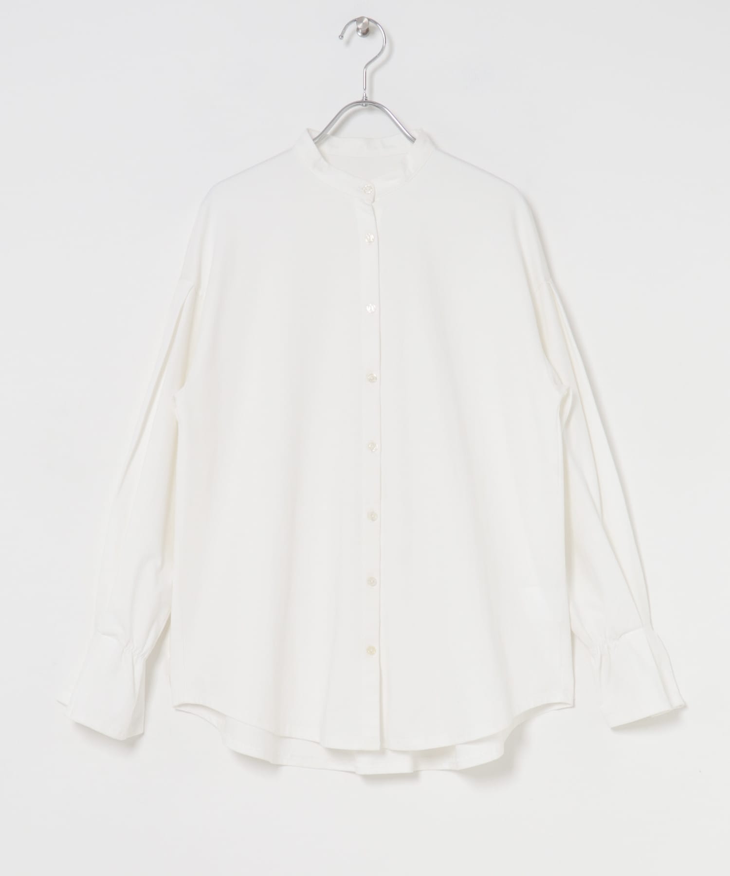 バンドカラーソデタックカットソー WHT FREE