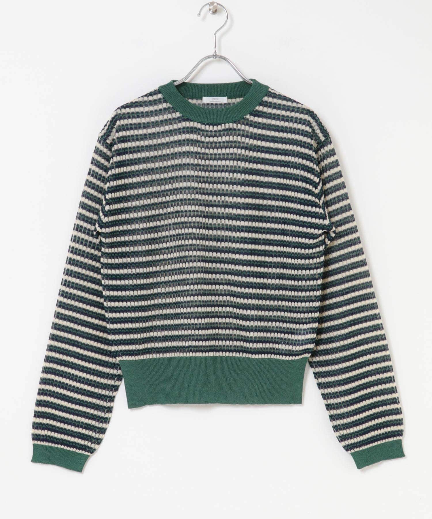 シアーボーダーロングスリーブニット(FREE GRN): トップス｜URBAN