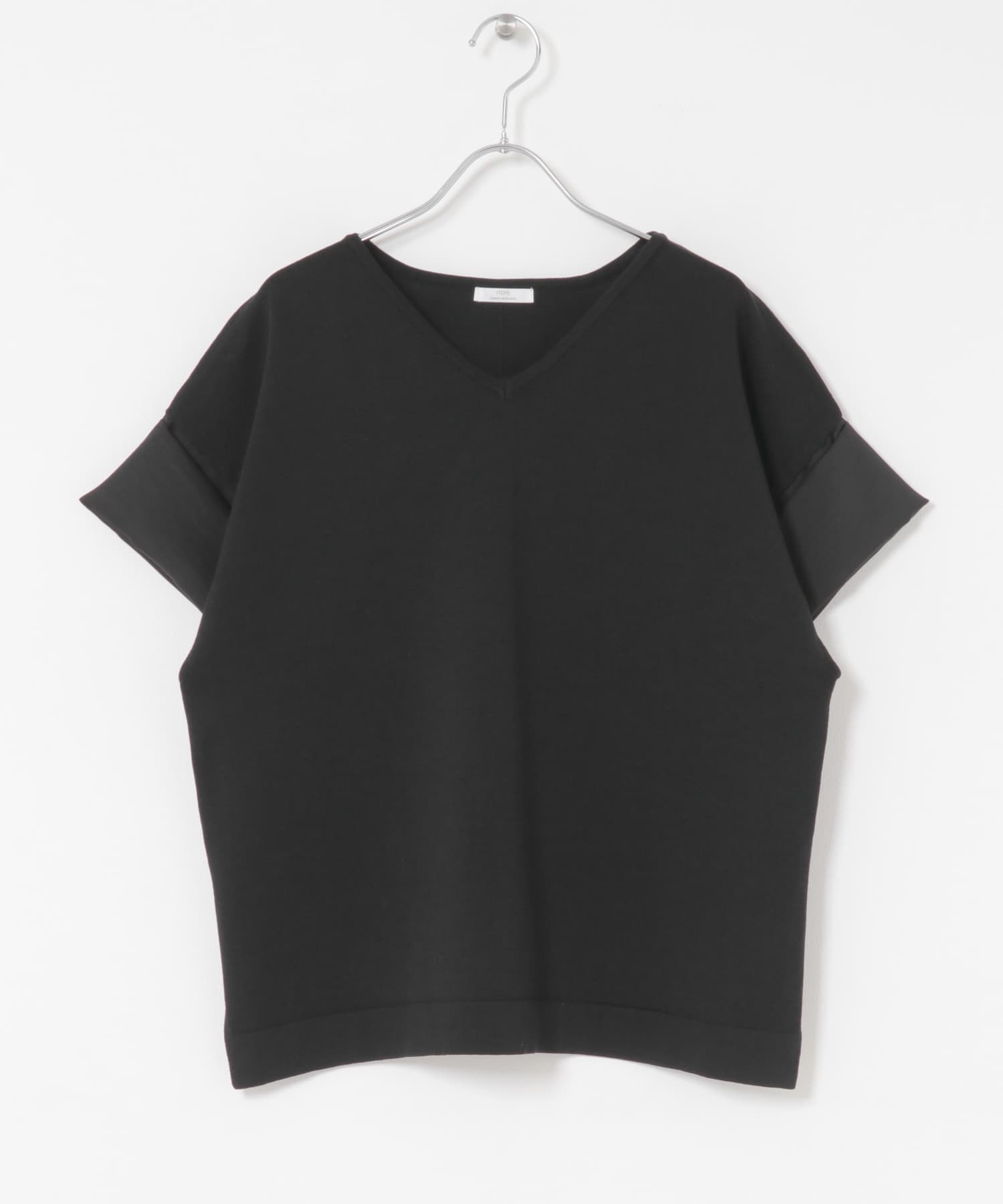 Vネックドッキングニット BLK FREE