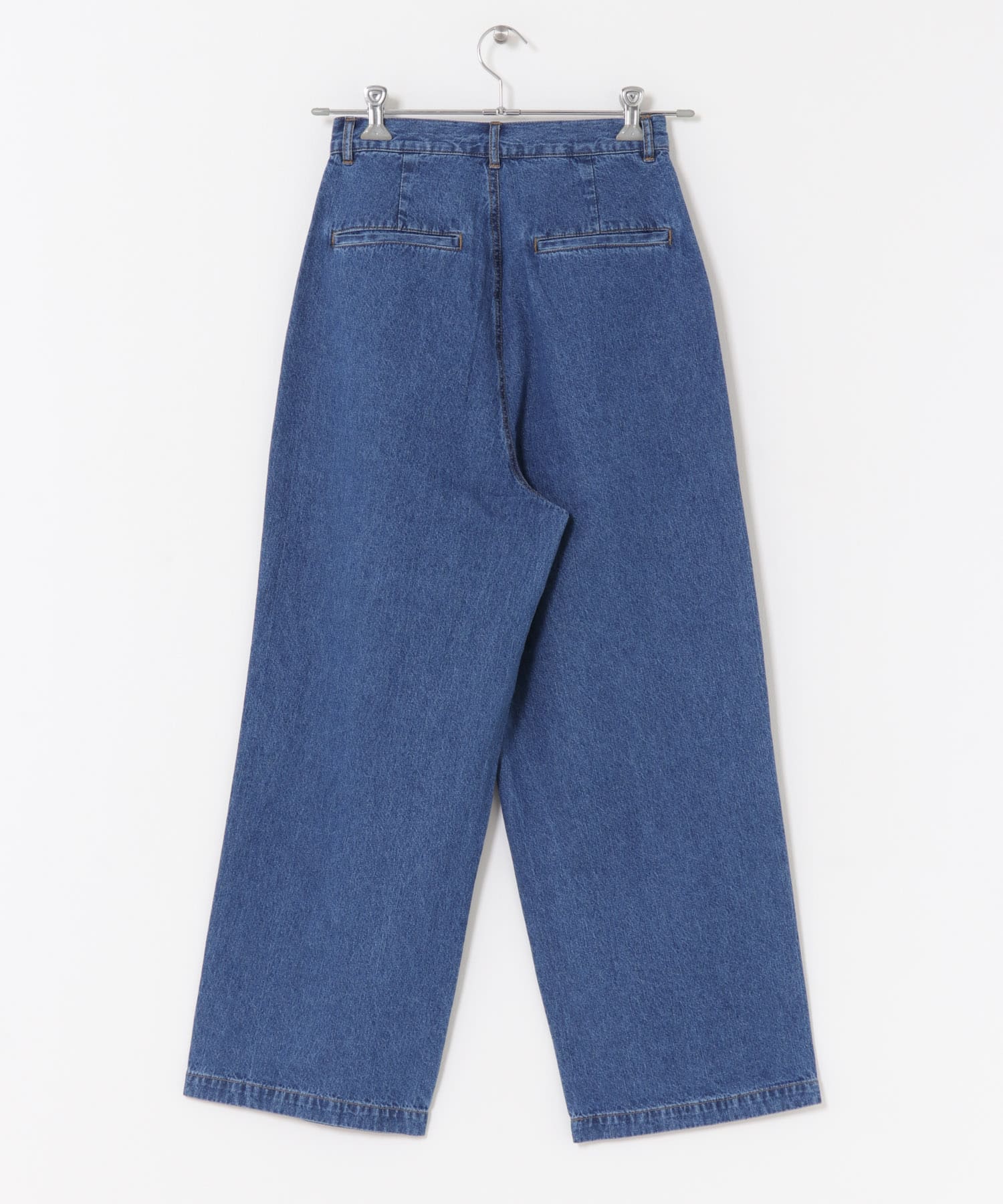 ウエストタックデニムパンツ BLU S
