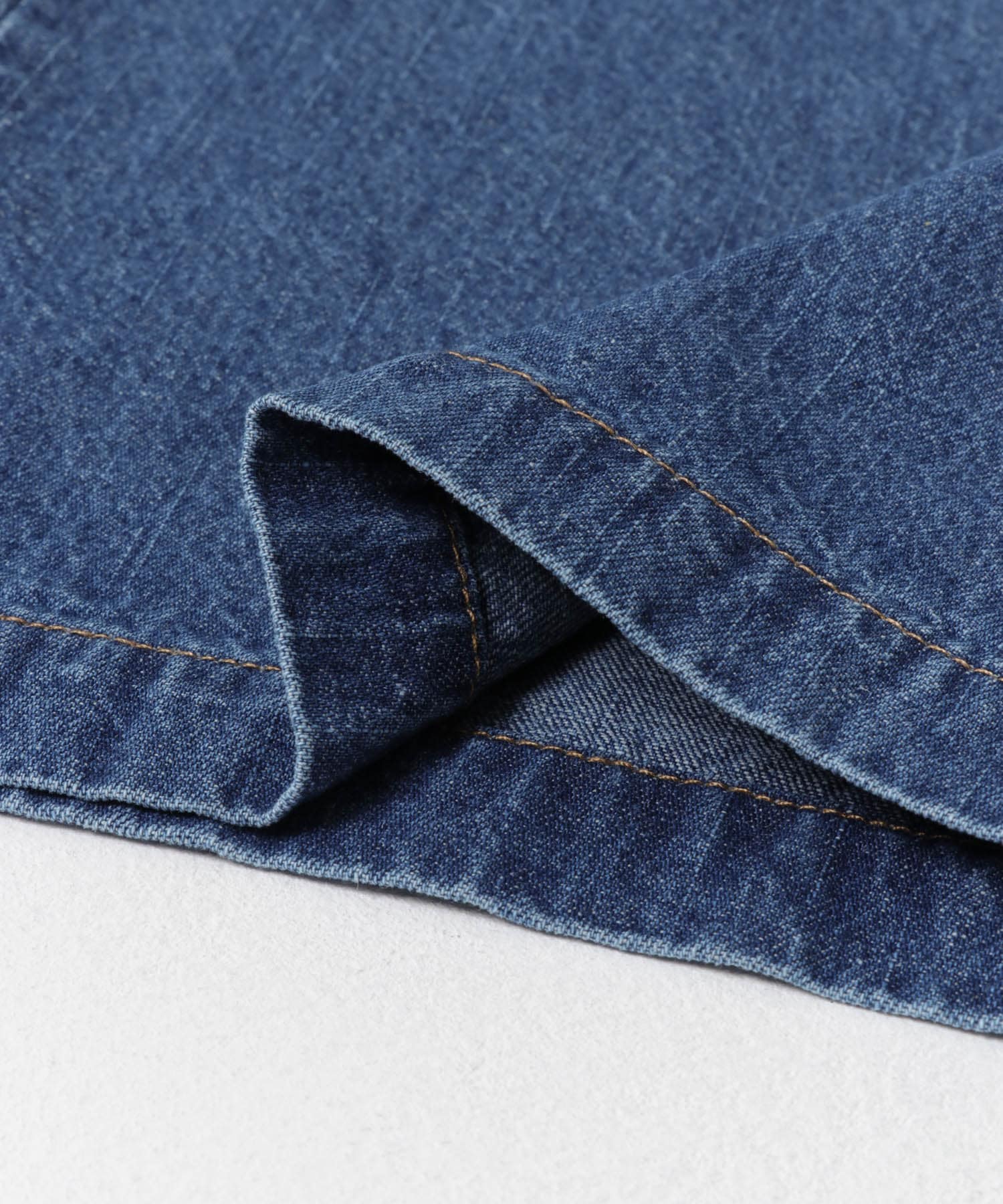 ウエストタックデニムパンツ BLU S