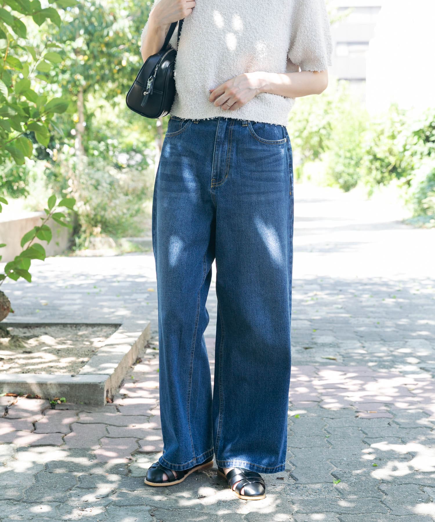 デニムストレートパンツ