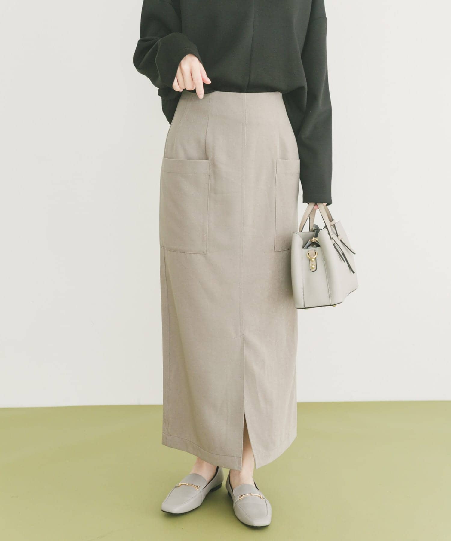 パイルポンチポケットタイトスカート